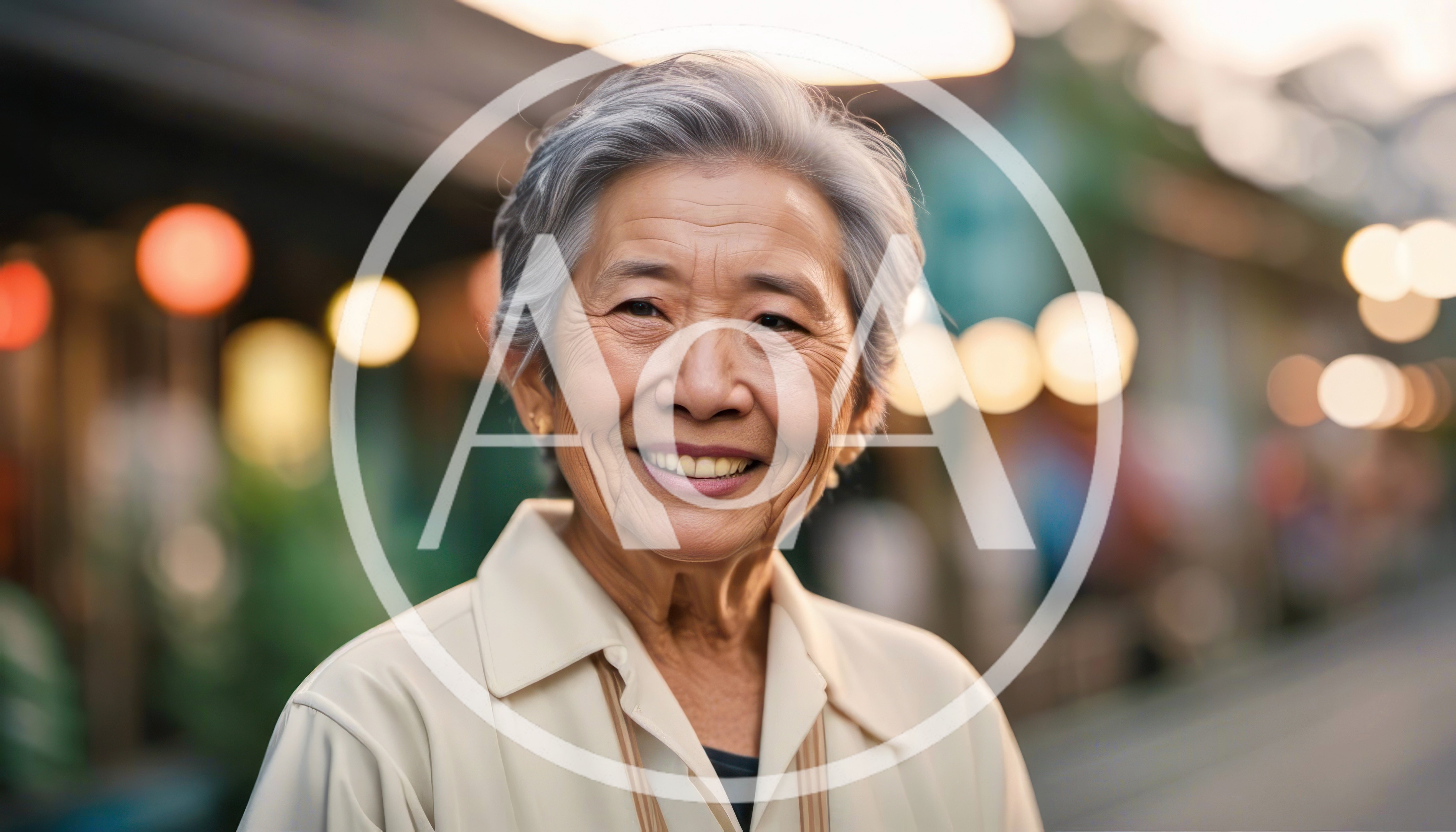 Portrait Of A Smiling Elderly Asian Woman