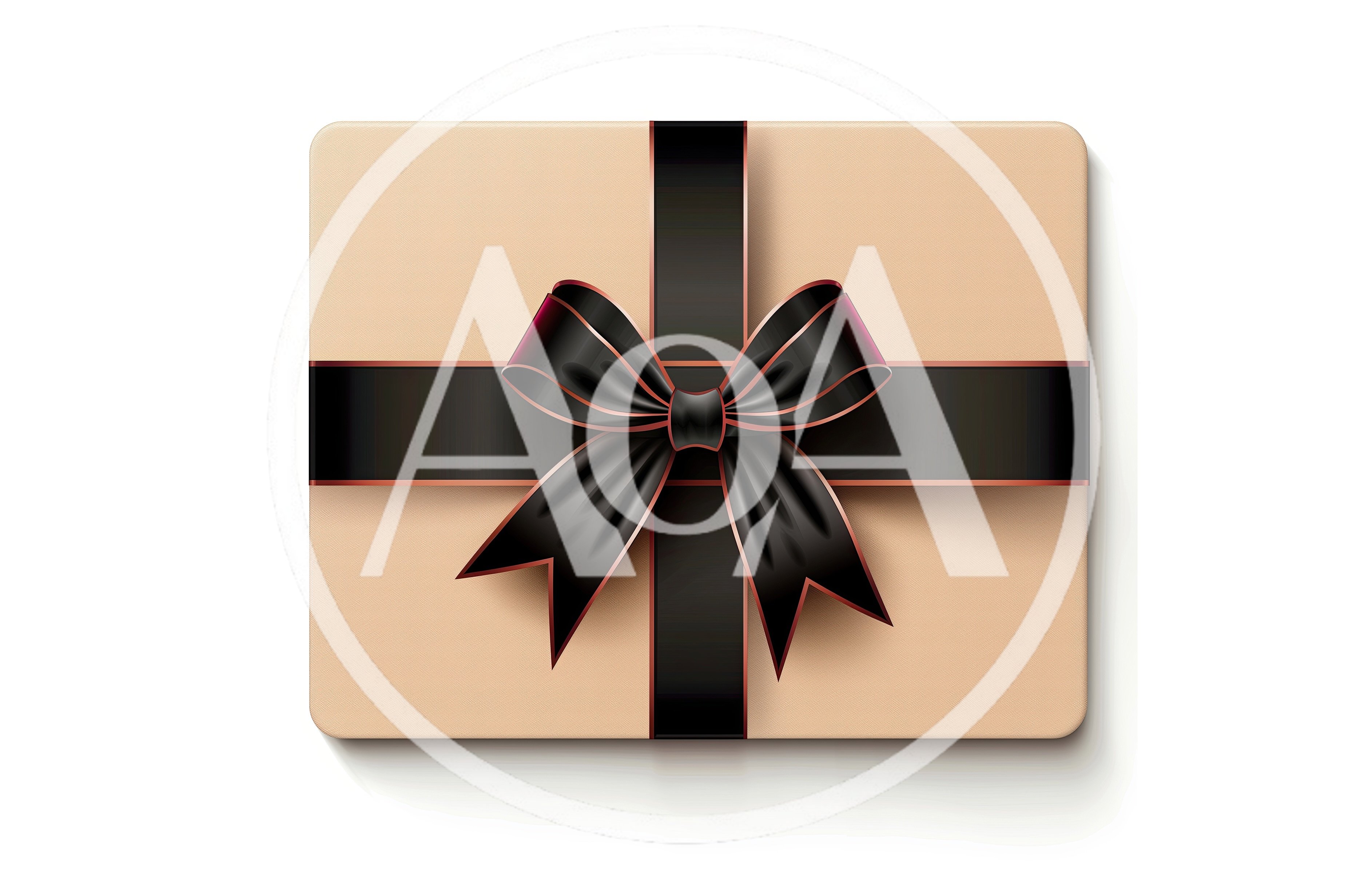 Gift Box With Black Ribbon And Bow