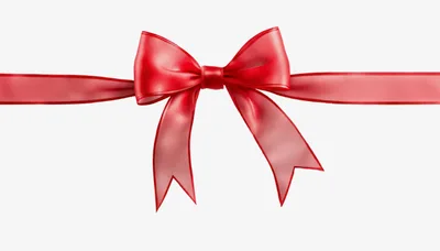 Red Satin Ribbon Bow Isolated On White Background