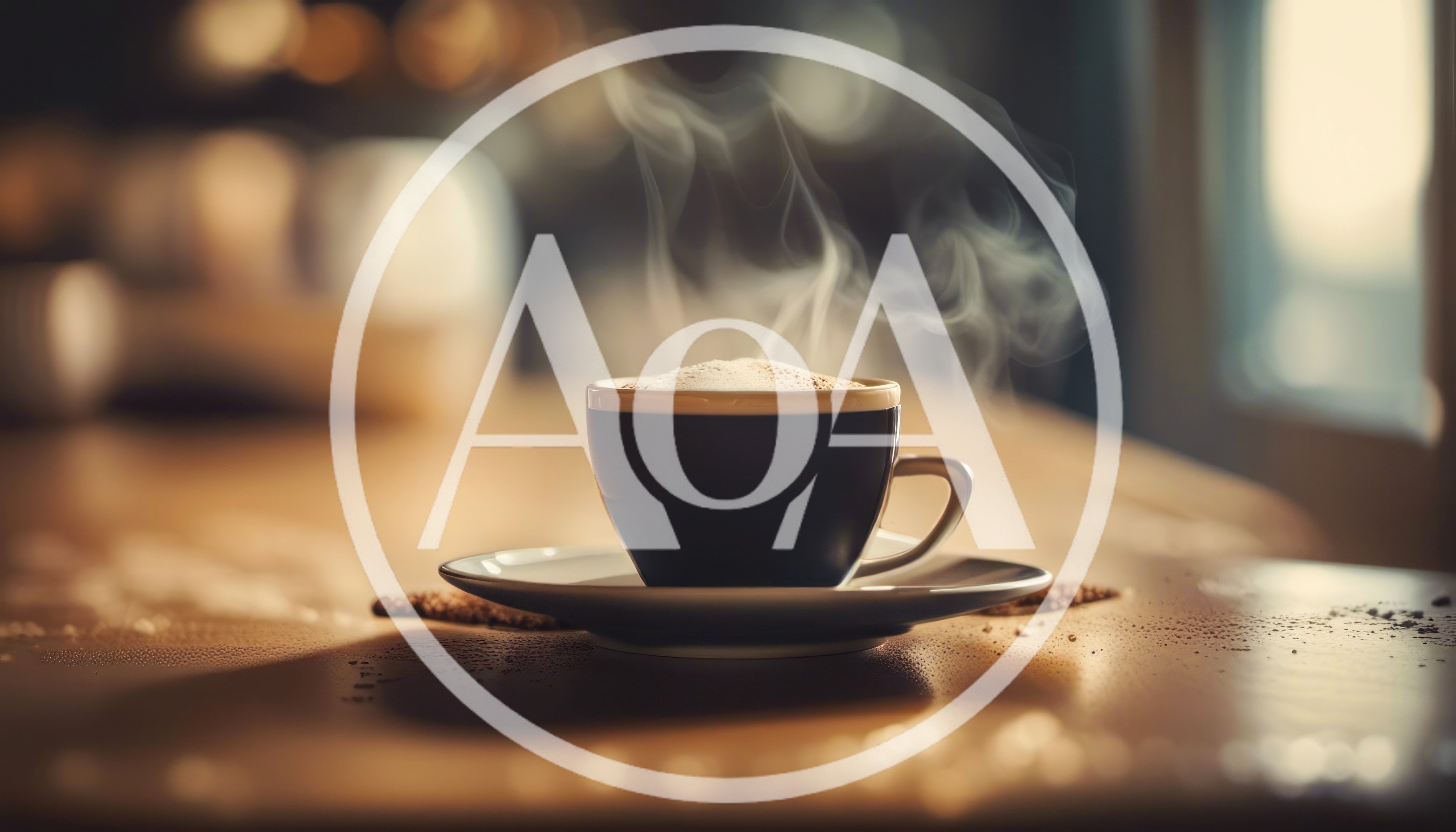 Steaming Cup Of Coffee On A Wooden Table