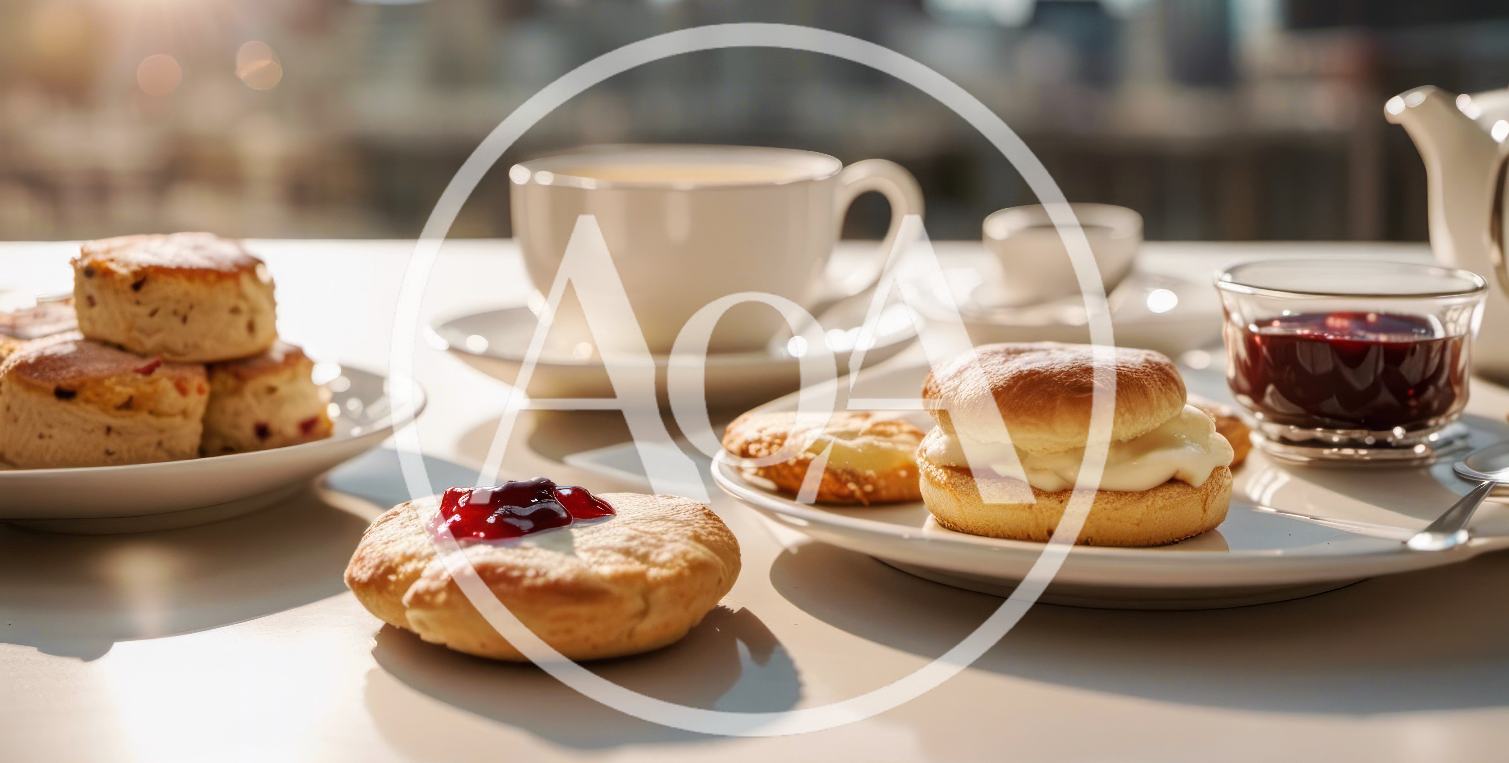 Traditional Afternoon Tea With Scones And Jam