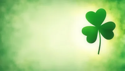 Single Green Shamrock Leaf on Soft Gradient Background