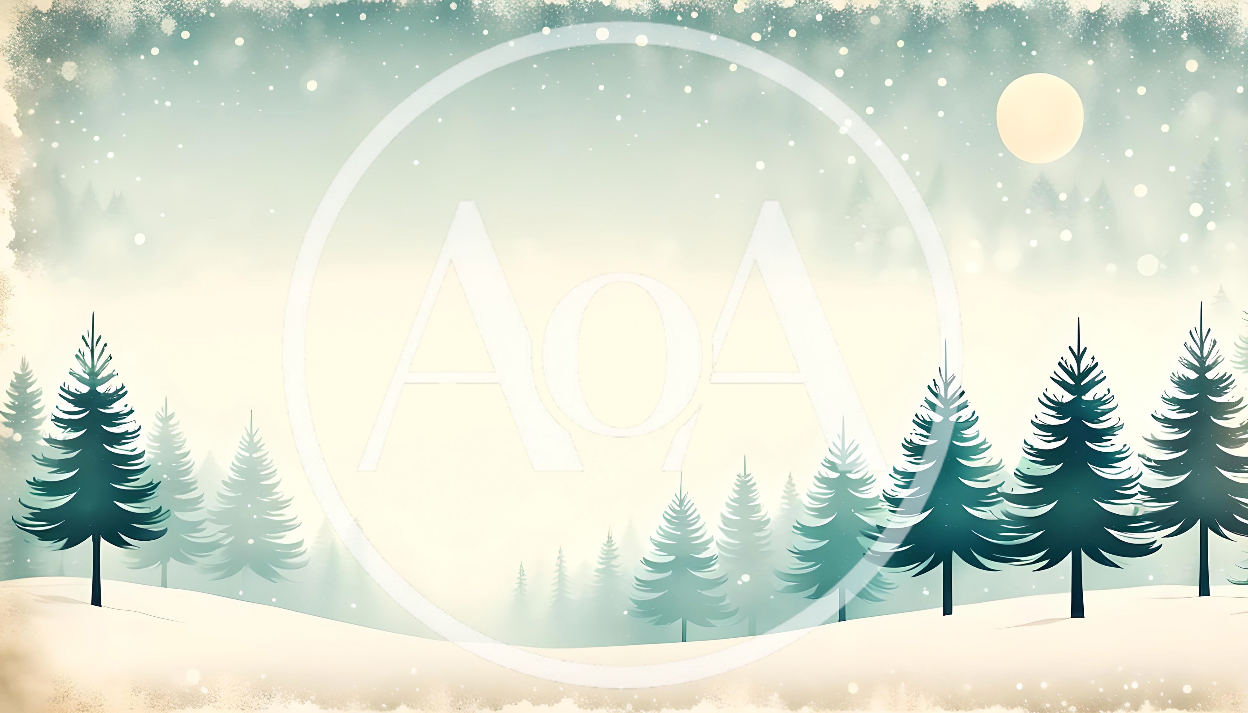 Winter Forest Landscape With Snow And Full Moon