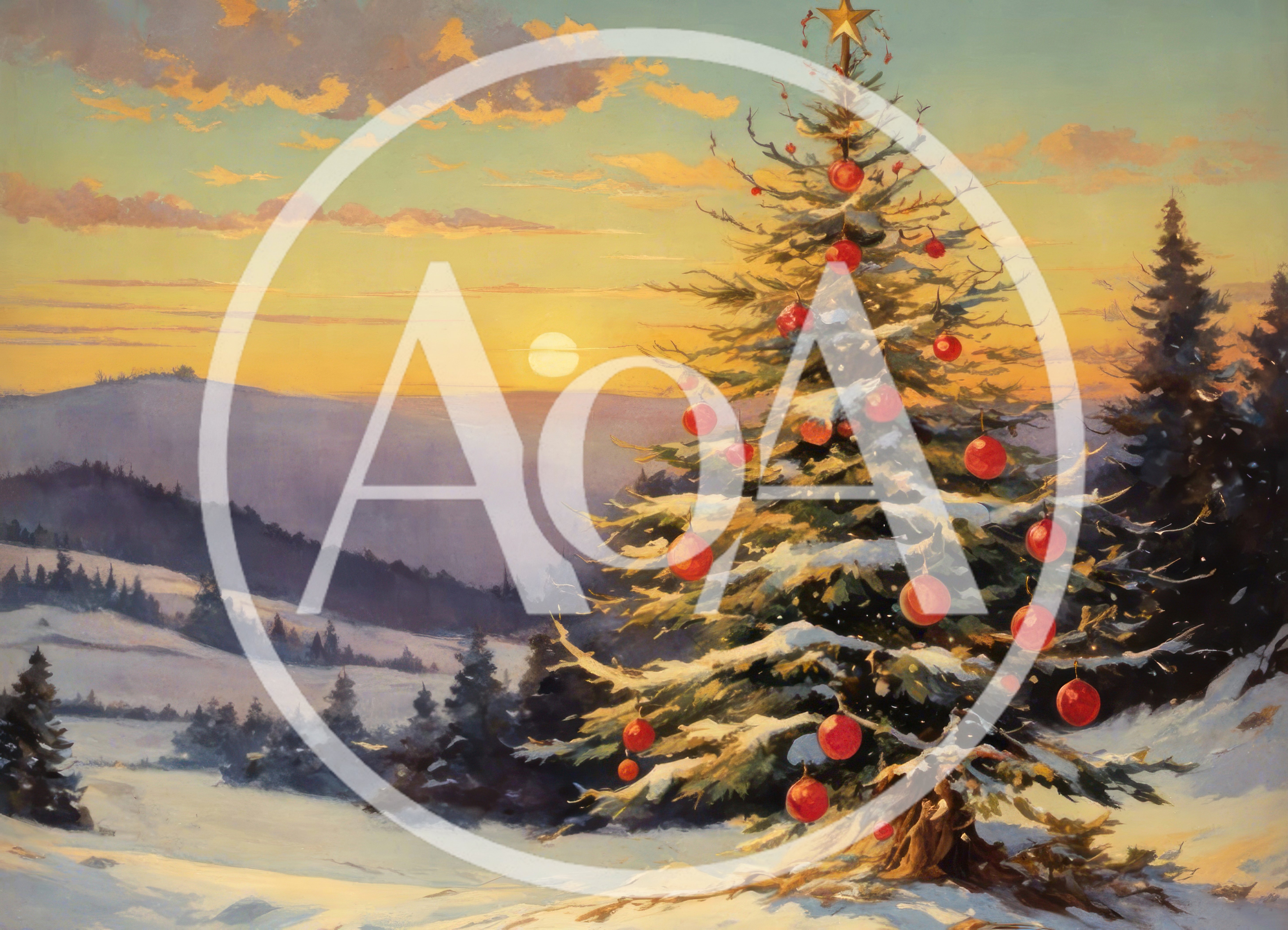 Christmas Tree Standing In A Snowy Winter Landscape