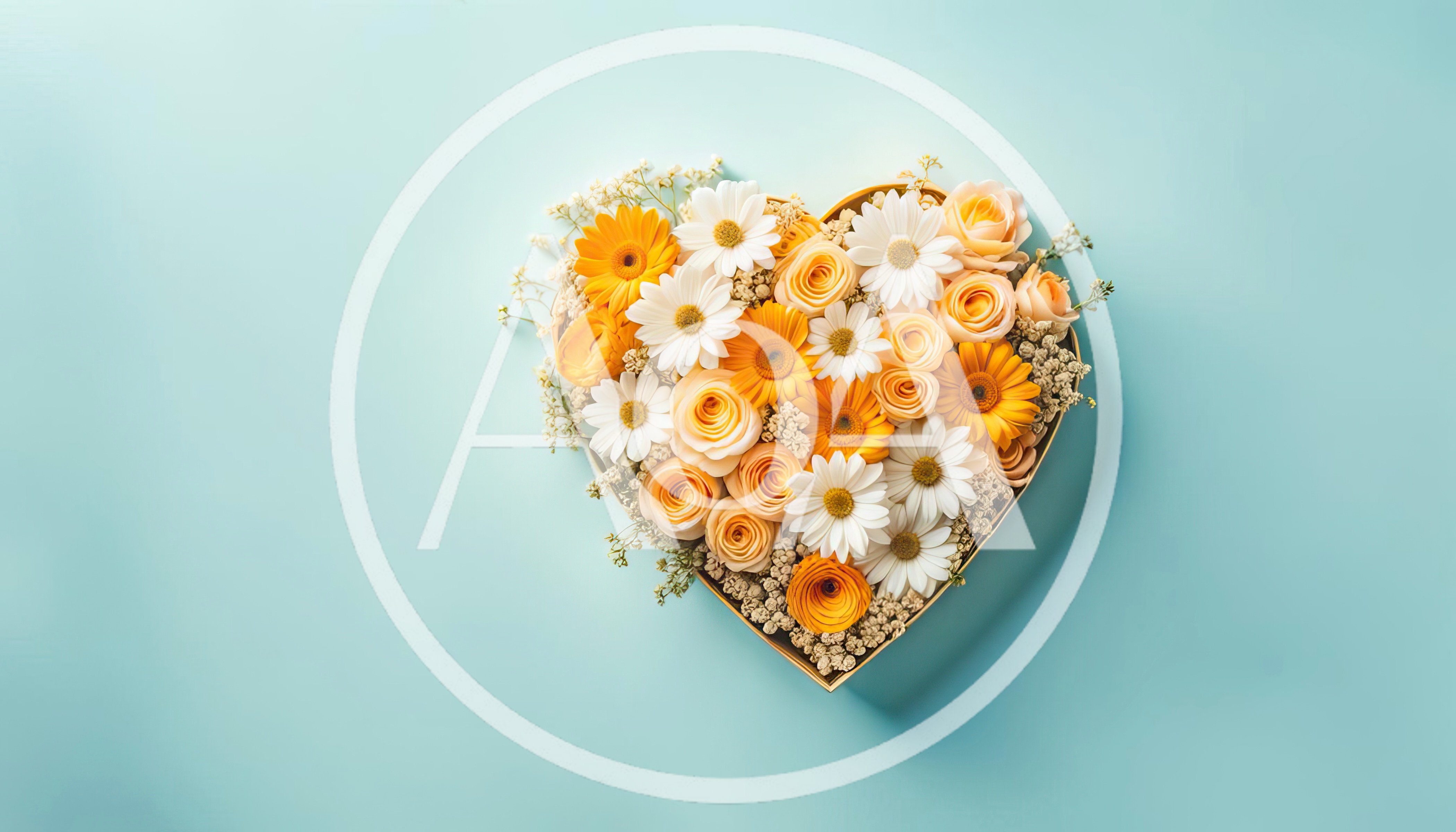 Heart Shaped Box Filled With Yellow And White Flowers