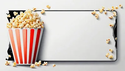 Popcorn Bucket With Blank Frame For Movie Promotion