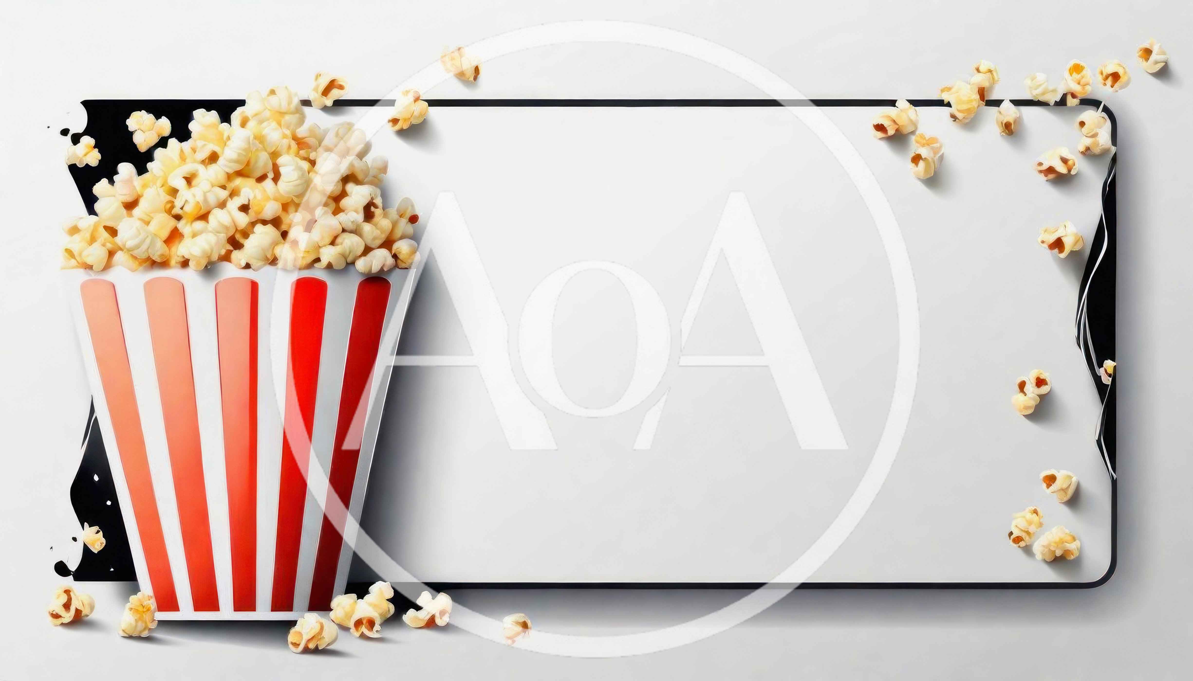 Popcorn Bucket With Blank Frame For Movie Promotion