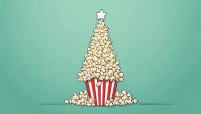 Popcorn Christmas Tree In A Striped Bucket