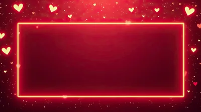 Glowing Neon Heart Frame Background