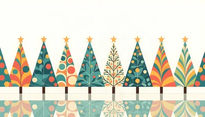 Stylized Christmas Tree Pattern With Reflective Surface