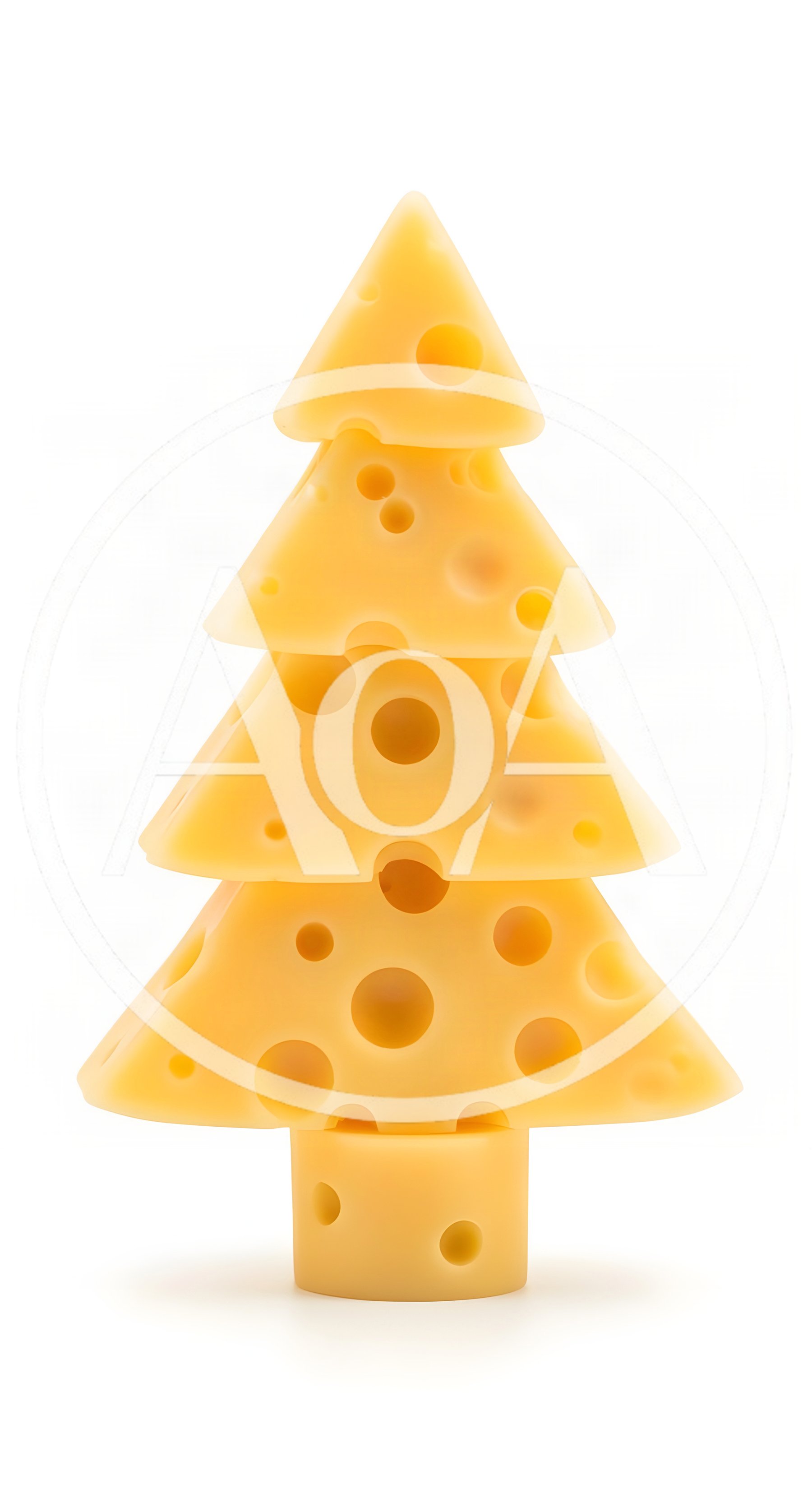 Christmas Tree Made Of Swiss Cheese Slices