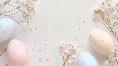 Pastel Easter Eggs With Baby Breath Flowers