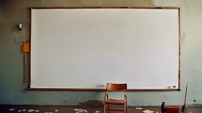 Empty Classroom With Chair And Whiteboard Zoom In