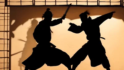 Shadow Puppetry Samurai Duel Performance