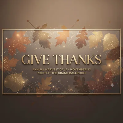 Elegant Autumn Harvest Gala Event Invitation Graphic