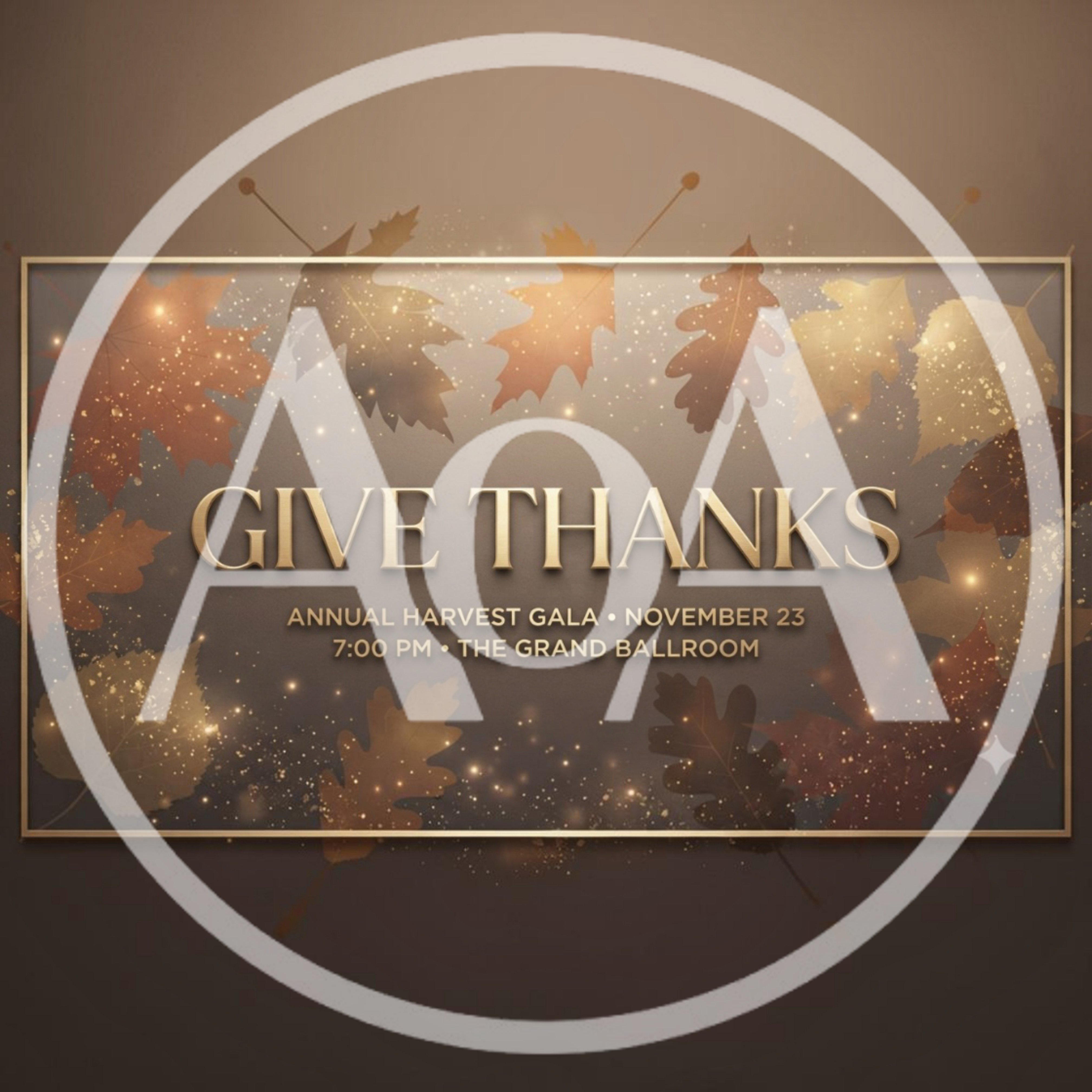 Elegant Autumn Harvest Gala Event Invitation Graphic