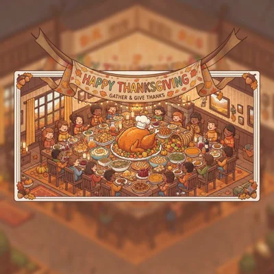 Diverse Group Celebrating Thanksgiving Dinner Together