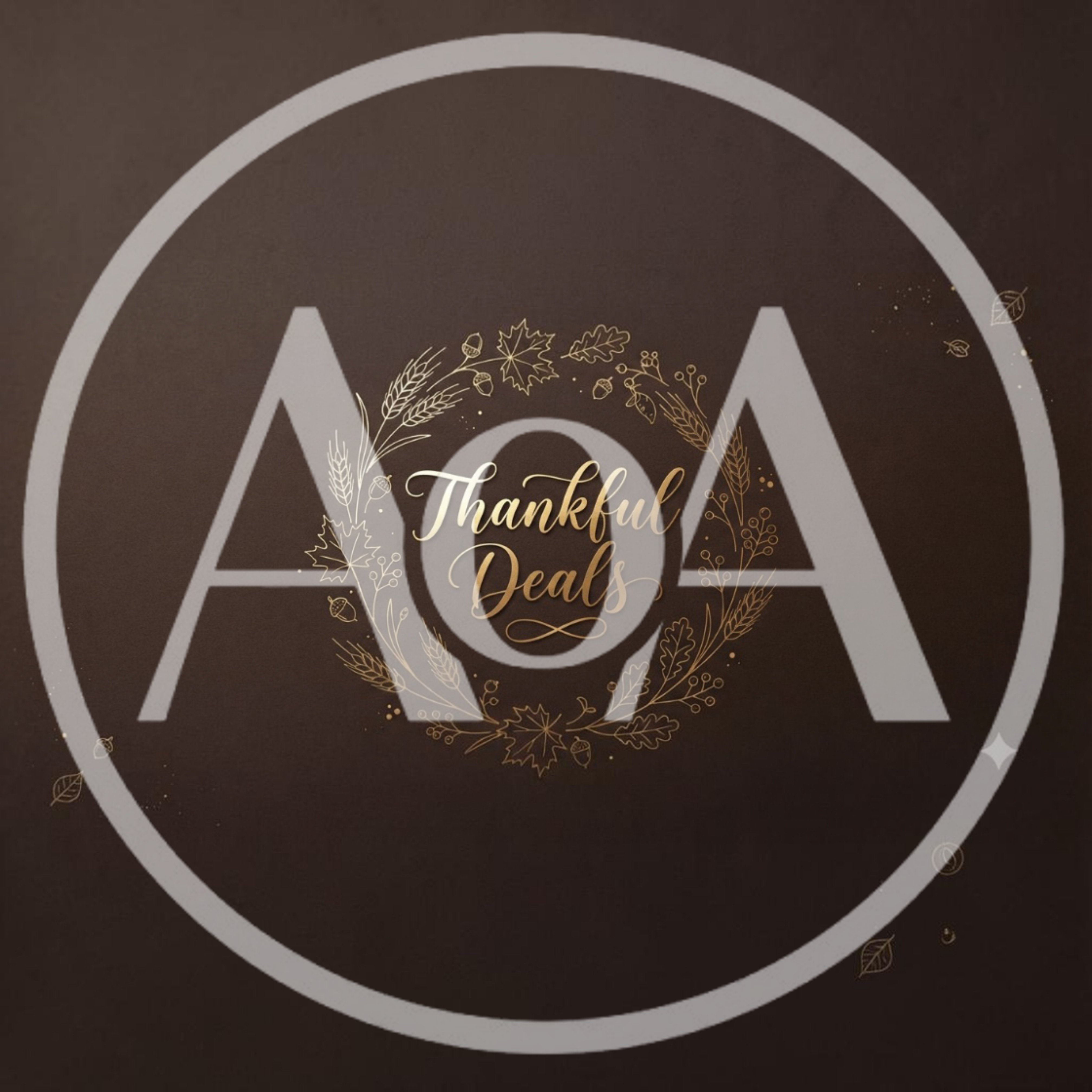 Golden Thankful Deals Typography With Autumnal Wreath