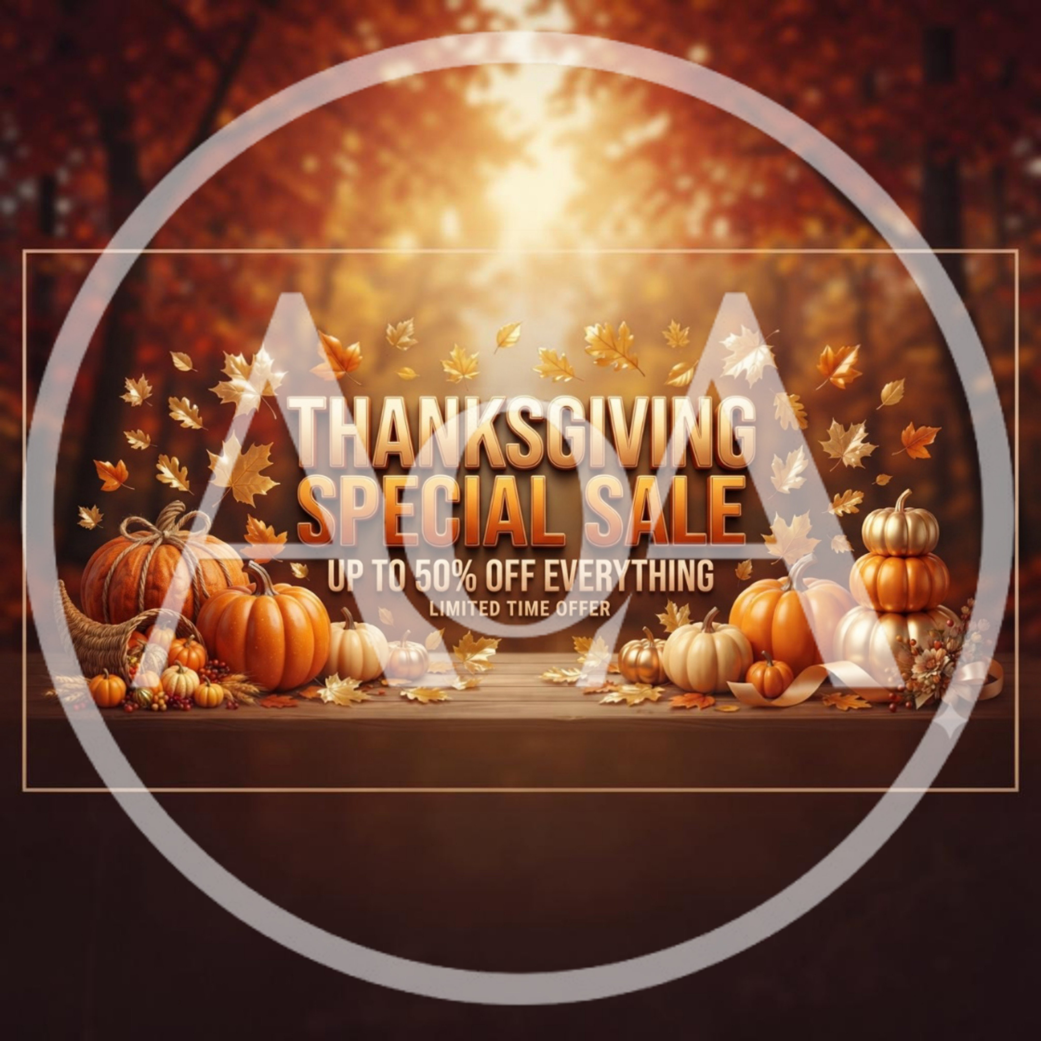 Thanksgiving Special Sale Promotional Banner With Pumpkins
