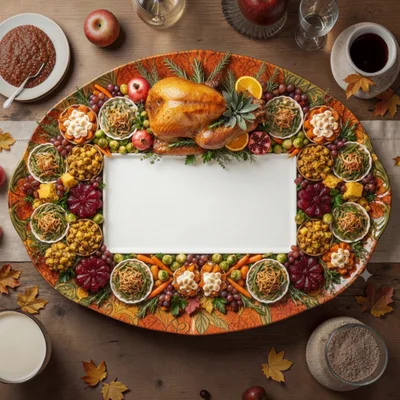 Thanksgiving Feast Platter With Roasted Turkey And Sides