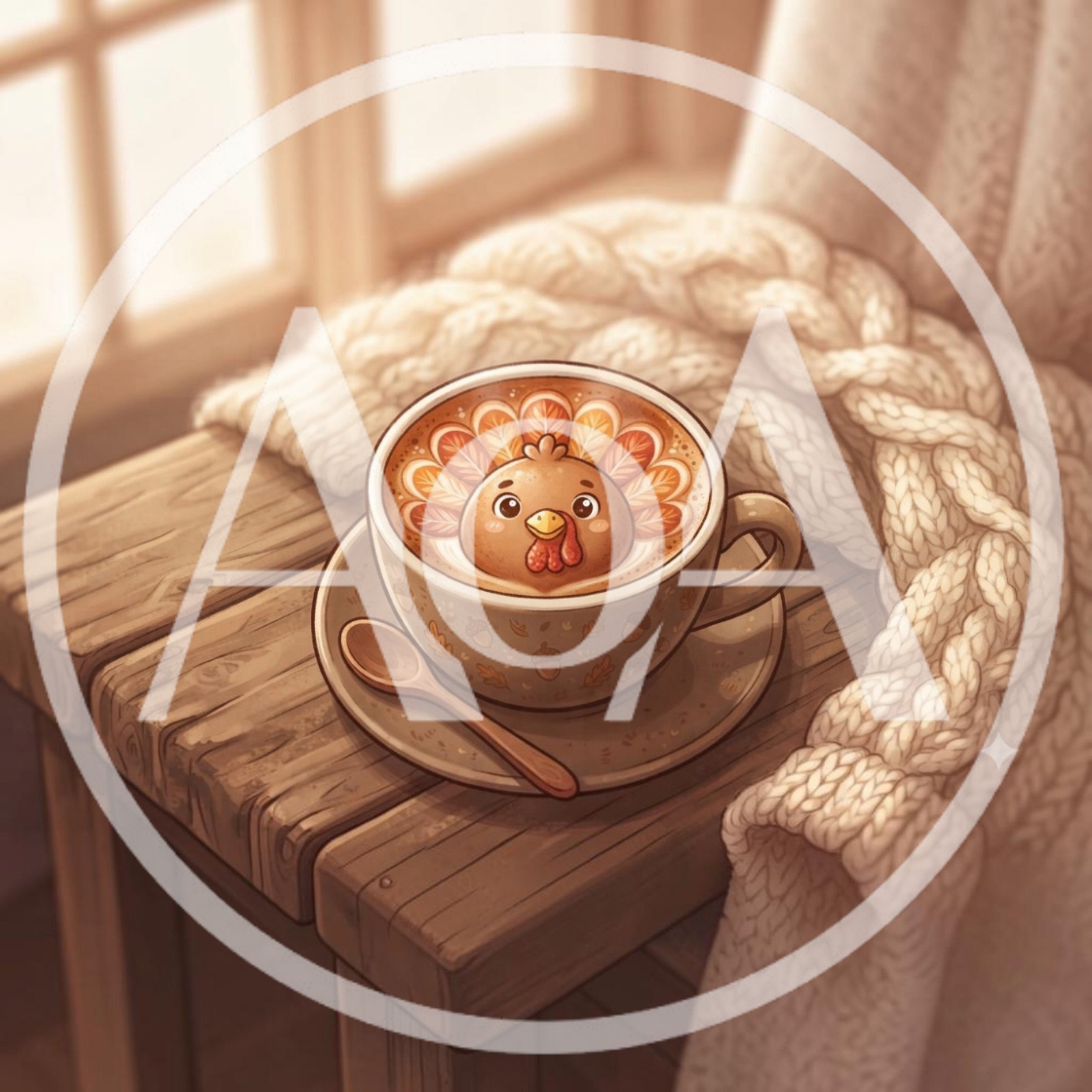 Cute Turkey Latte Art In A Cozy Setting