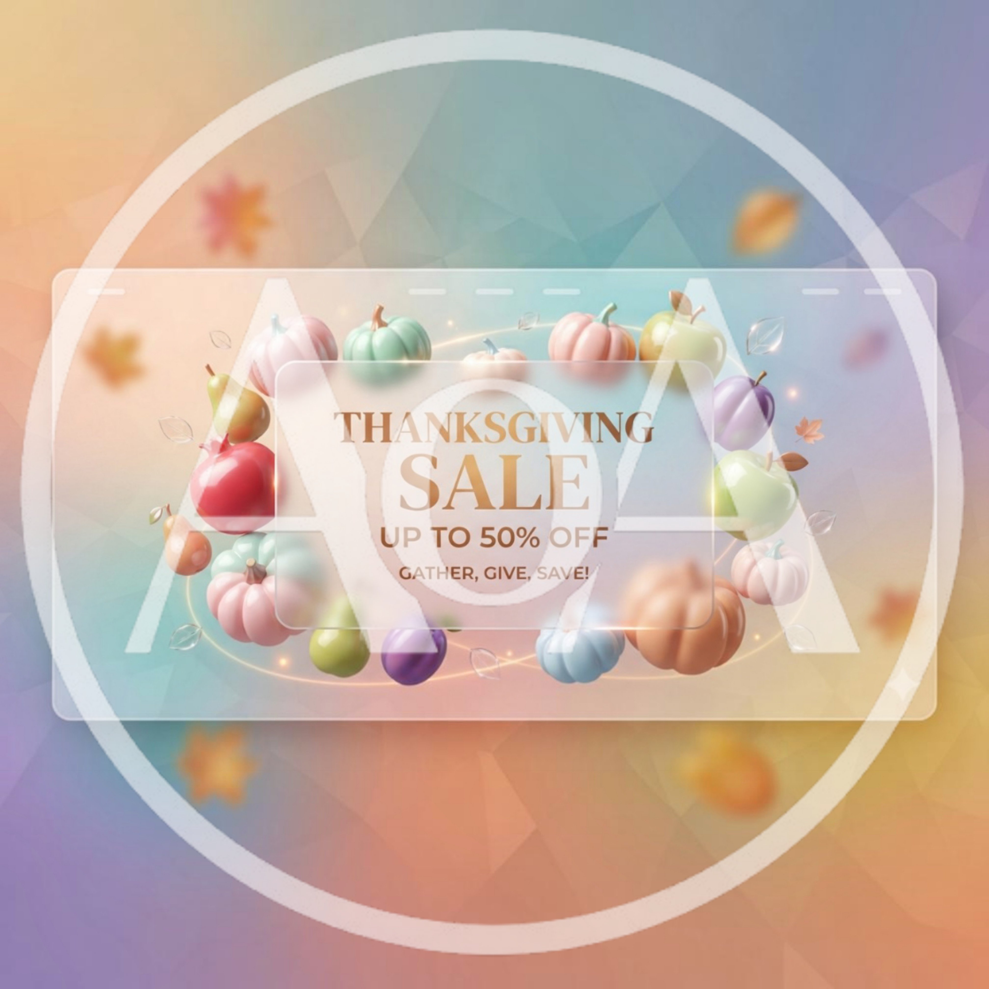 Thanksgiving Sale Promotional Banner With 3D Fruits And Pumpkins