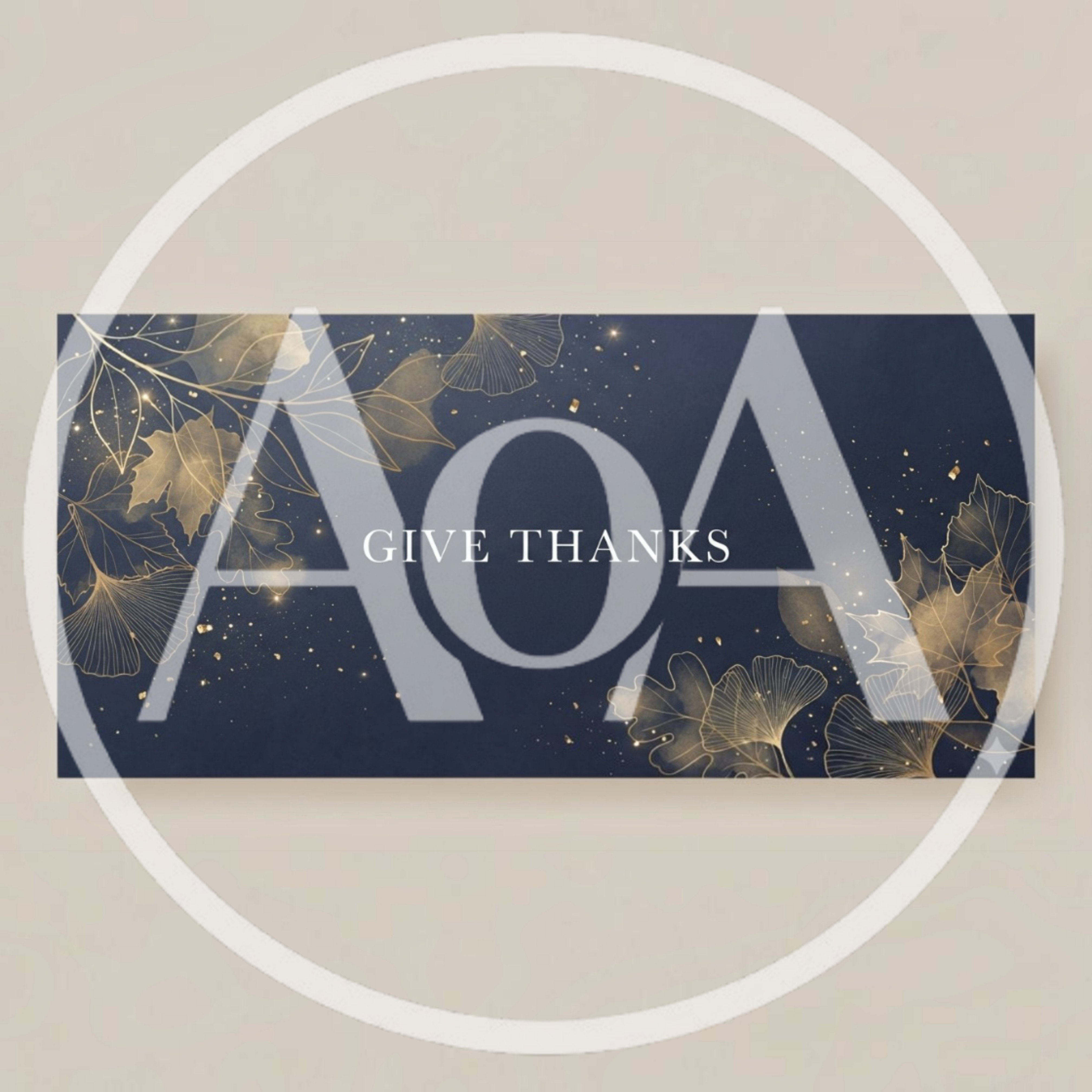 Elegant Give Thanks Greeting Card With Gold Foliage