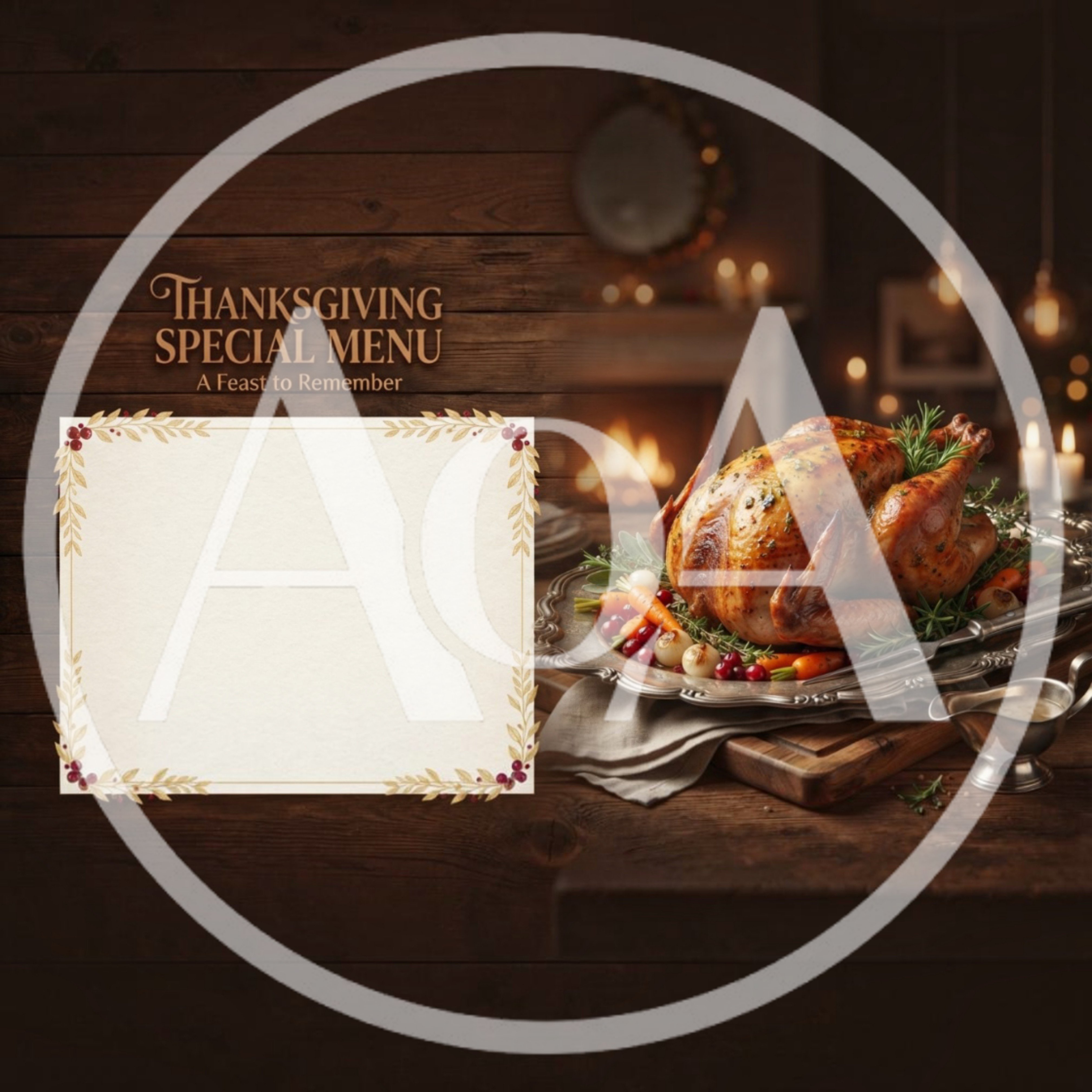 Thanksgiving Special Menu Template With Roasted Turkey