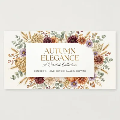 Autumn Elegance Floral Gallery Showing Invitation Card