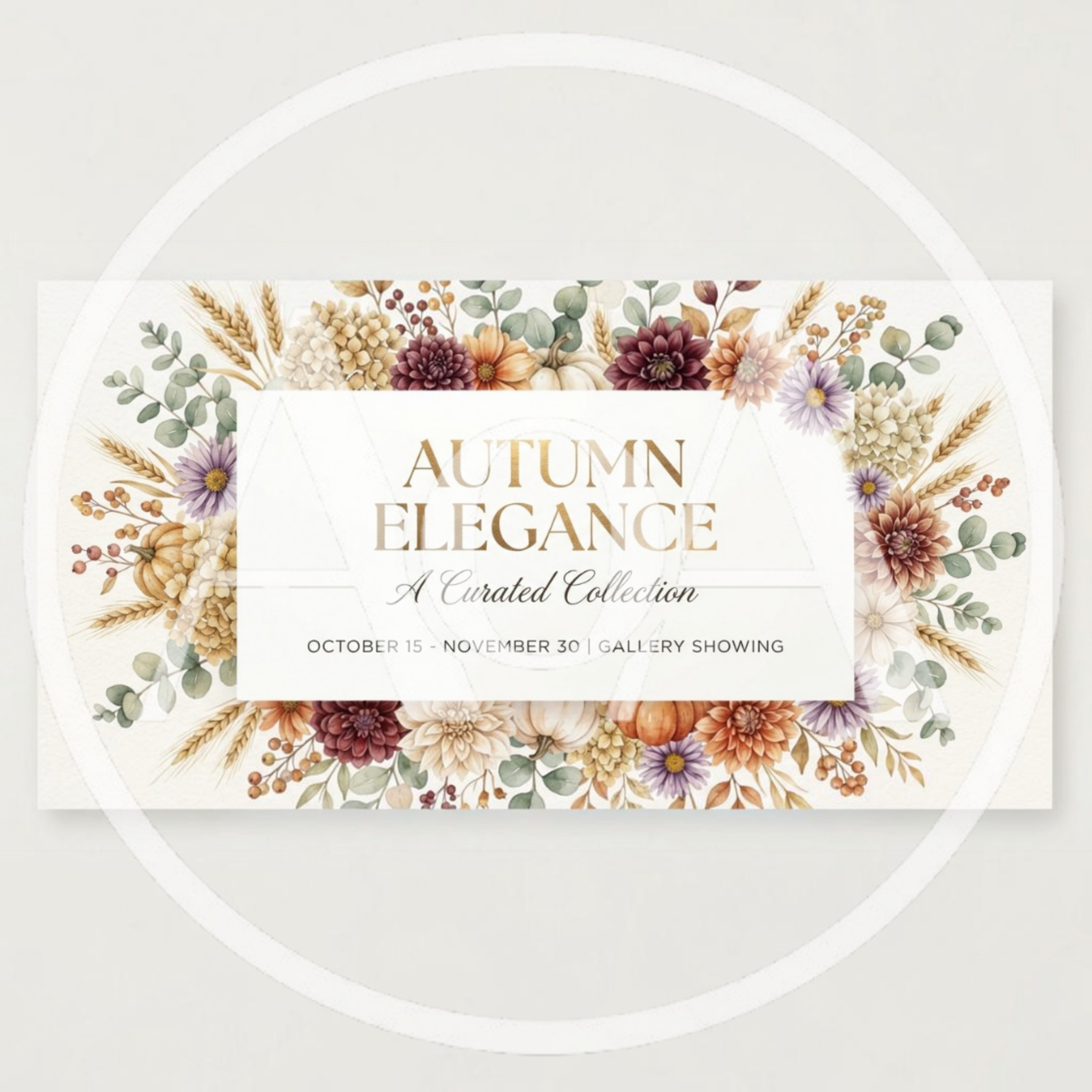 Autumn Elegance Floral Gallery Showing Invitation Card