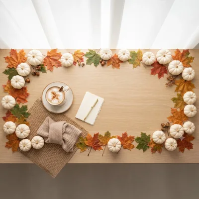 Autumn Flat Lay With Coffee And Notebook