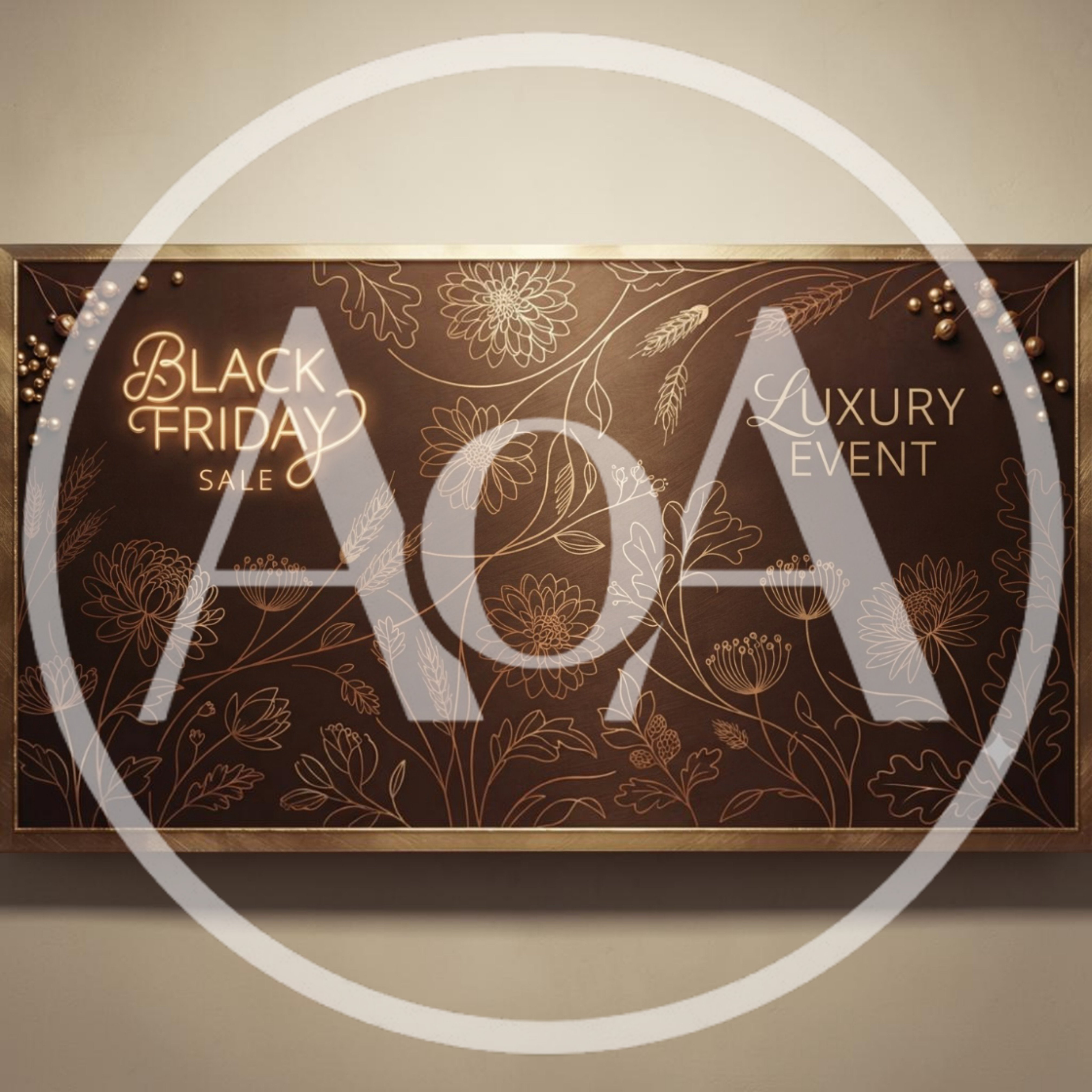 Luxury Black Friday Sale Floral Design Banner