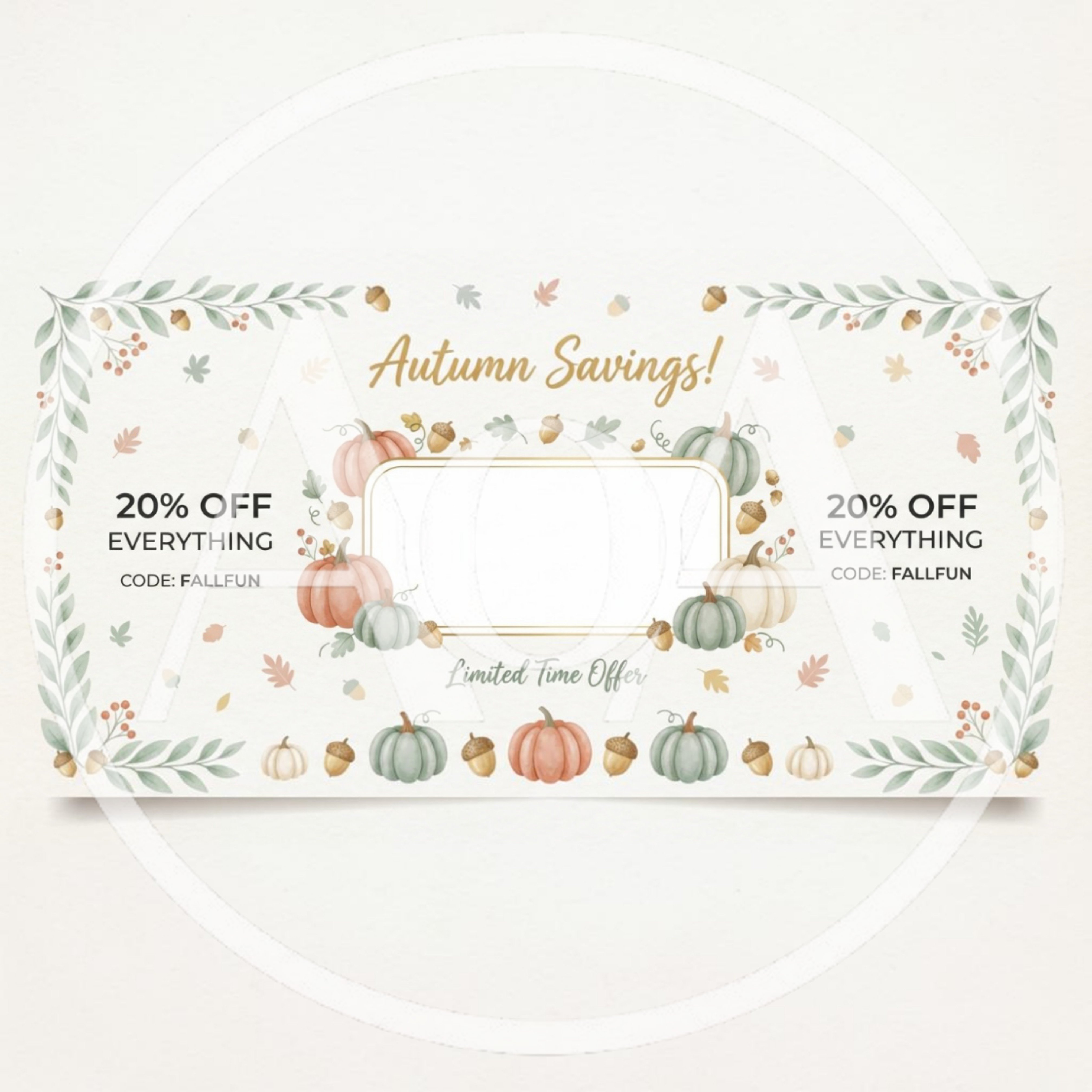 Autumn Savings Discount Coupon Template With Pumpkins