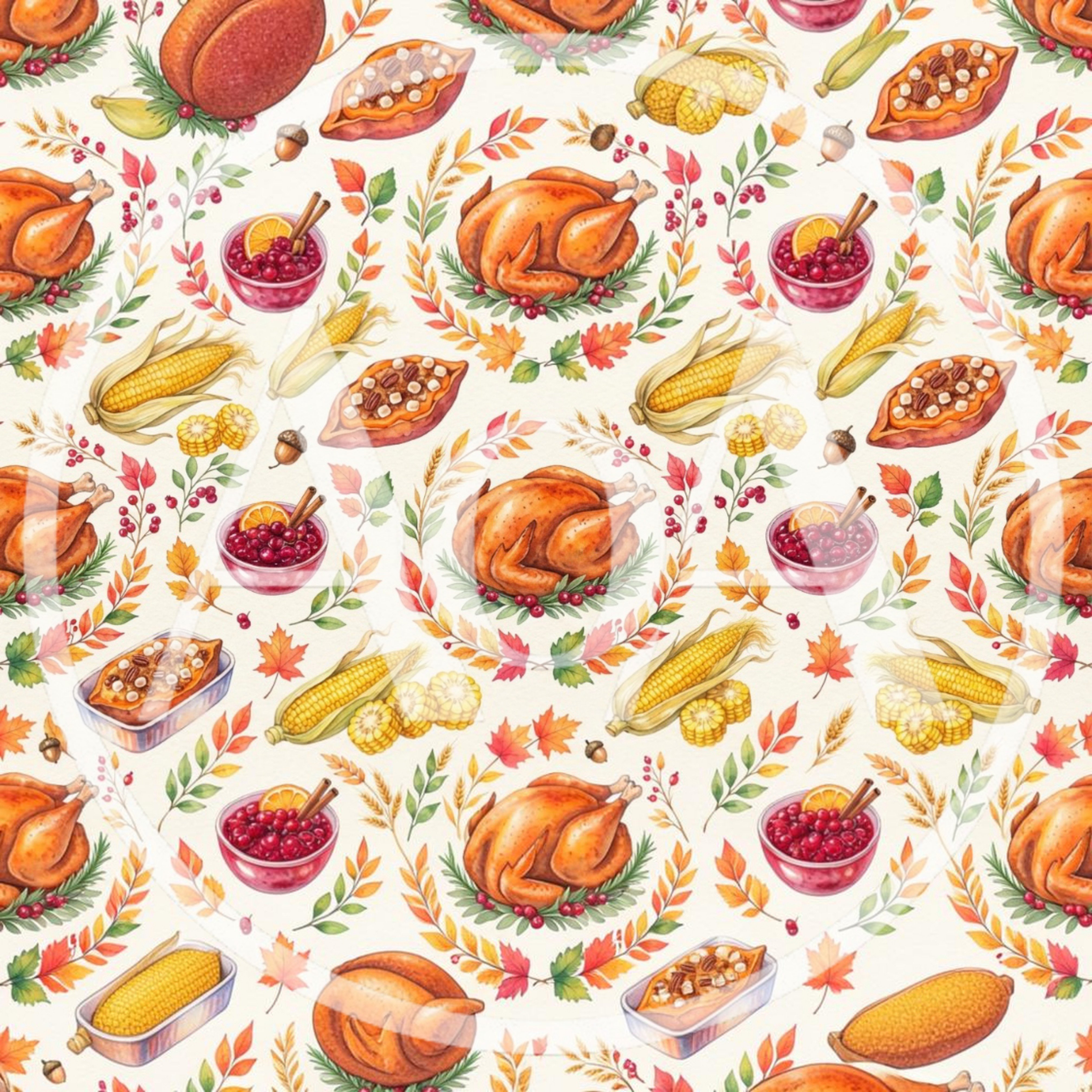 Thanksgiving Holiday Food Pattern Background