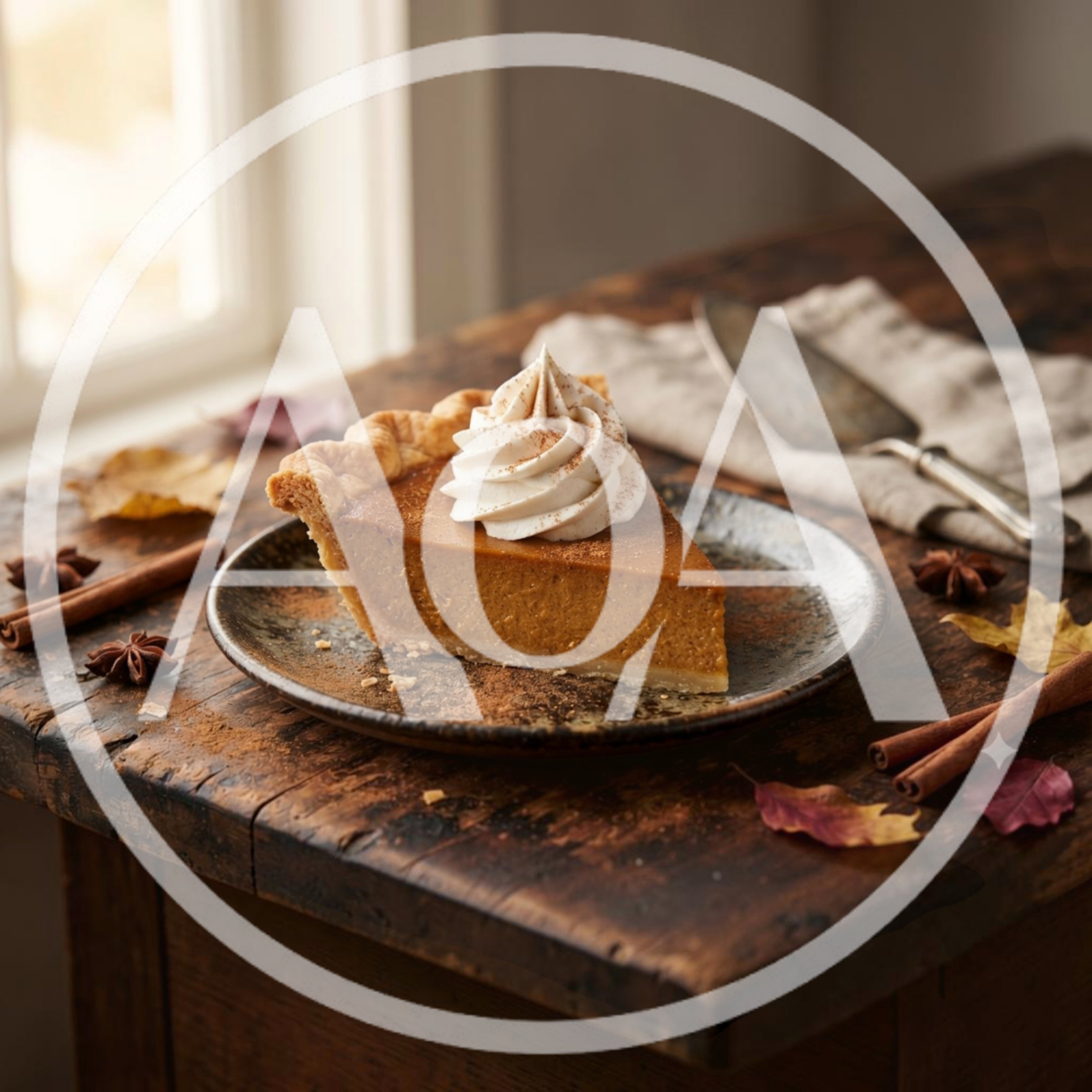 Slice Of Pumpkin Pie With Whipped Cream