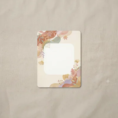 Autumn Themed Blank Card With Watercolor Botanical Illustrations