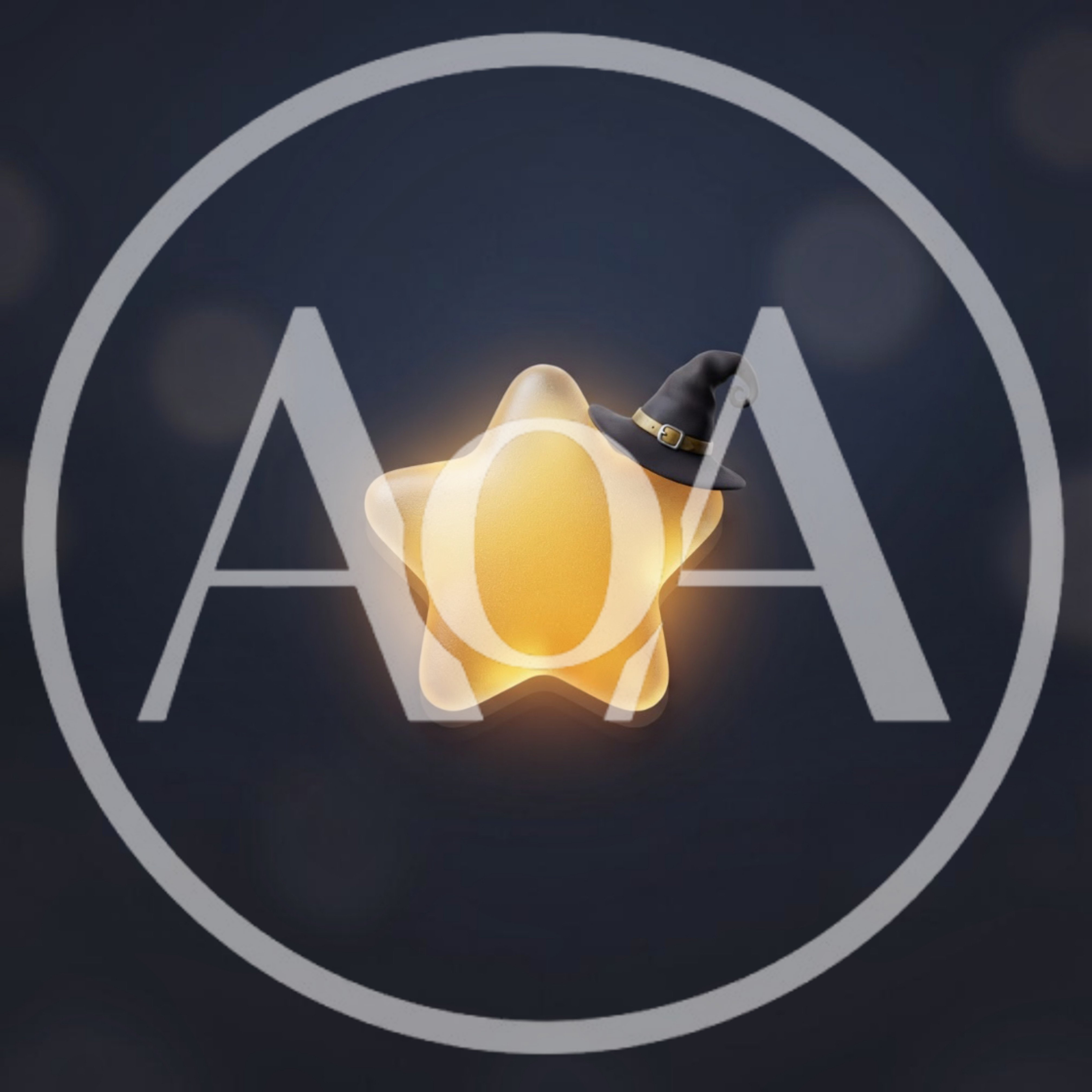 Glowing Yellow Star Wearing A Miniature Witch Hat