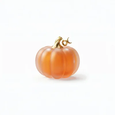Frosted Glass Pumpkin With Gold Stem