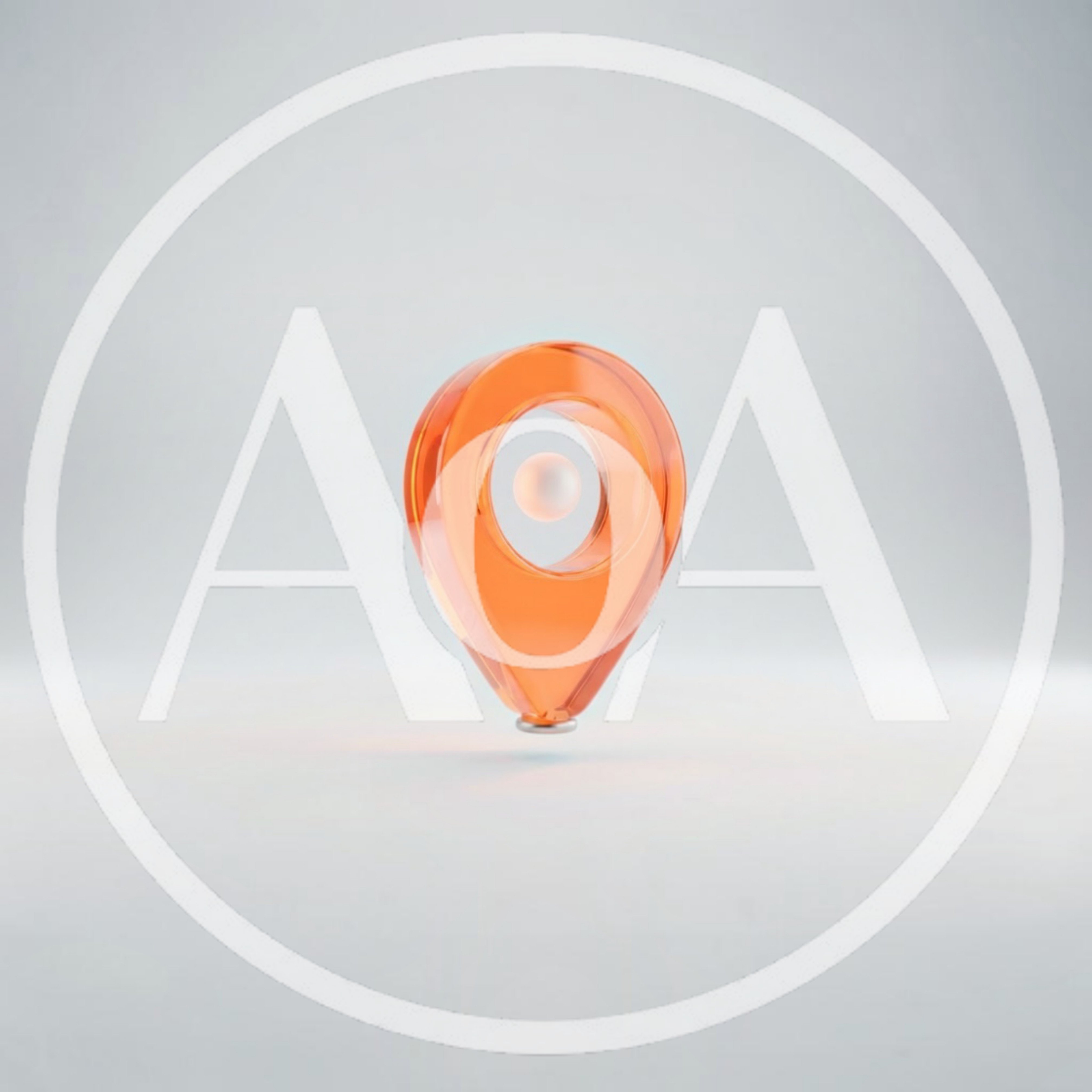 3D Glass Map Location Pin Icon