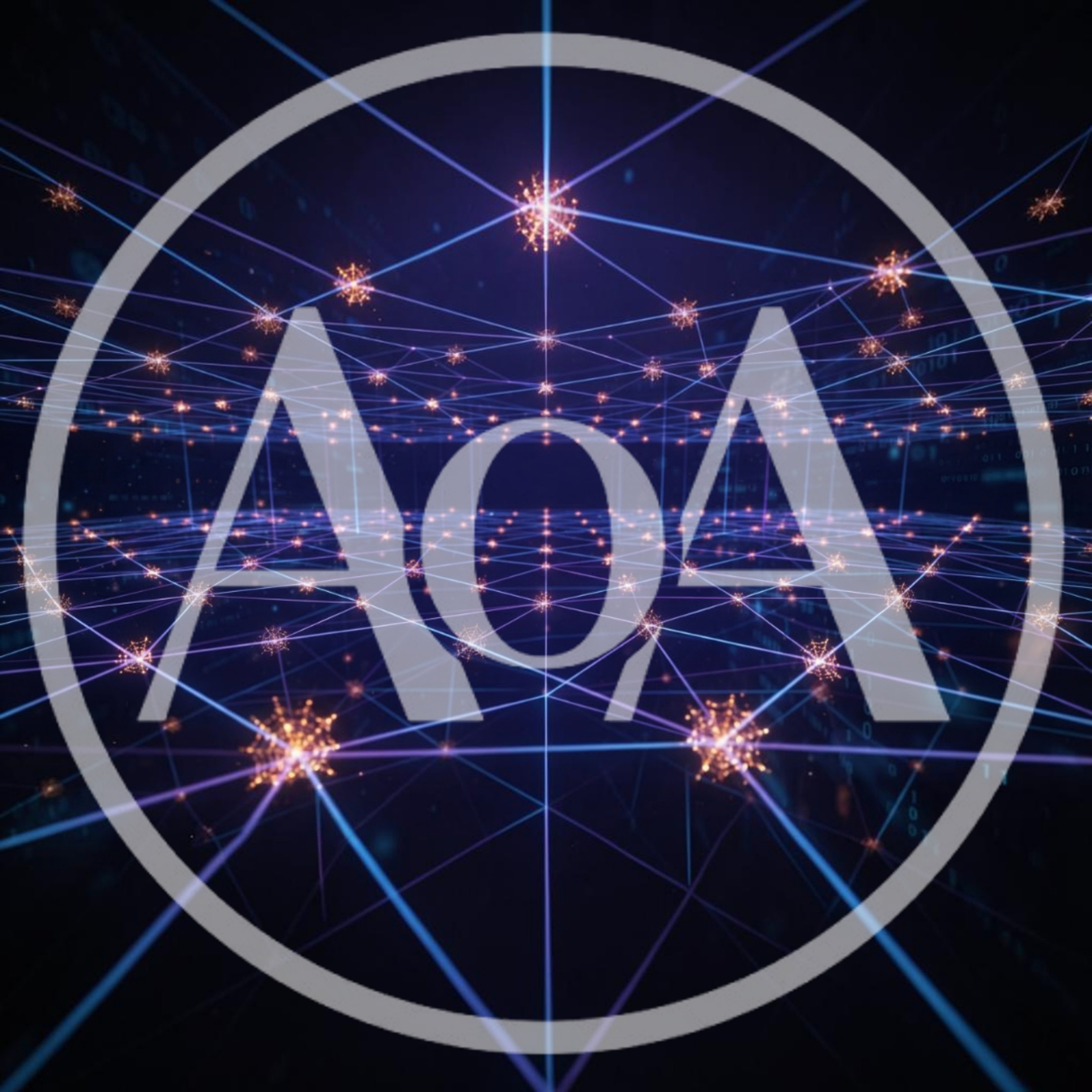 Digital Network Grid With Glowing Data Nodes