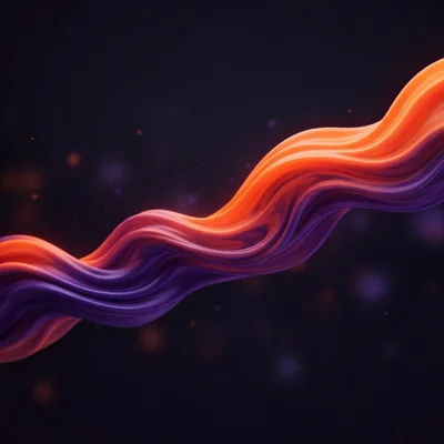 Abstract Fluid Wave Motion With Orange And Purple Gradients