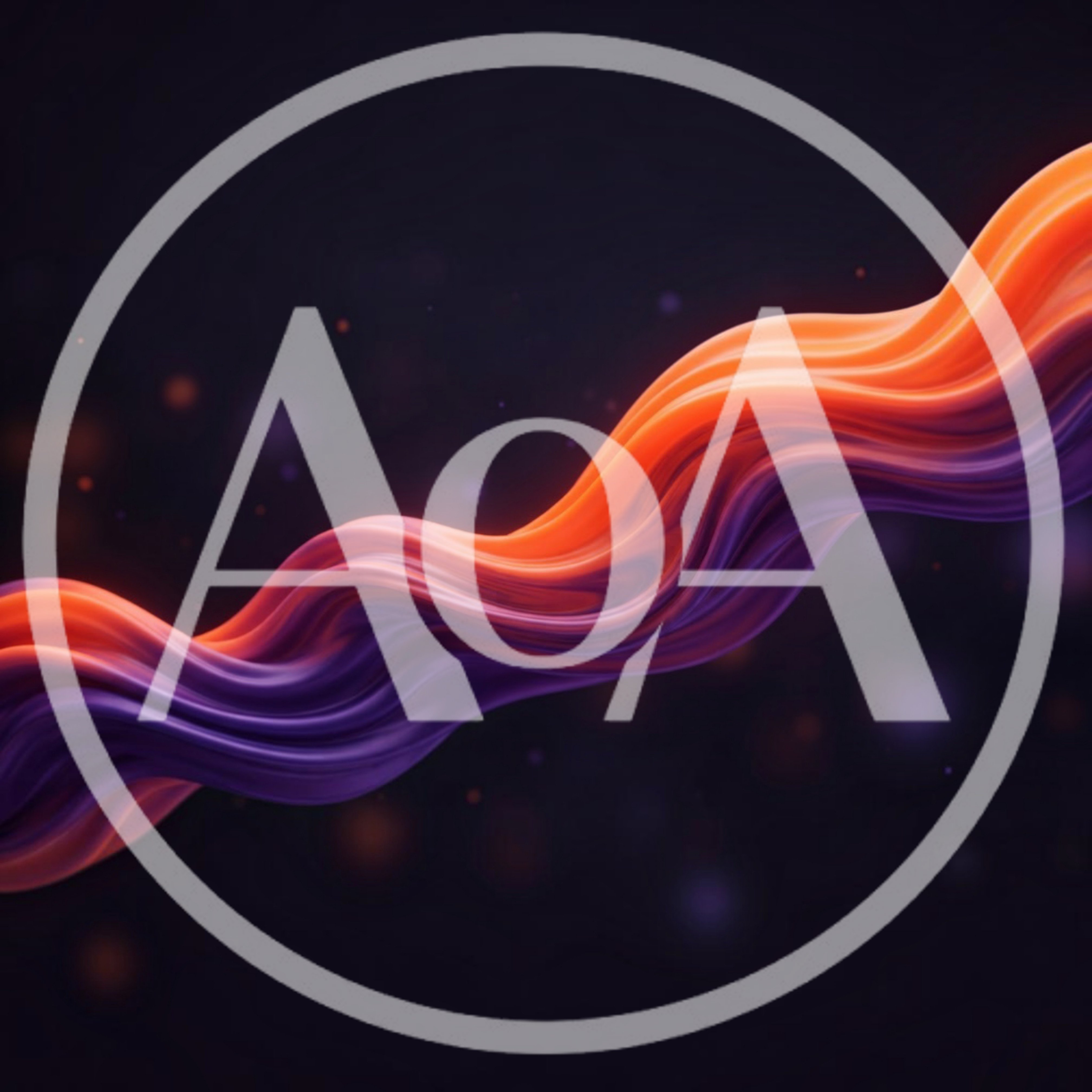 Abstract Fluid Wave Motion With Orange And Purple Gradients