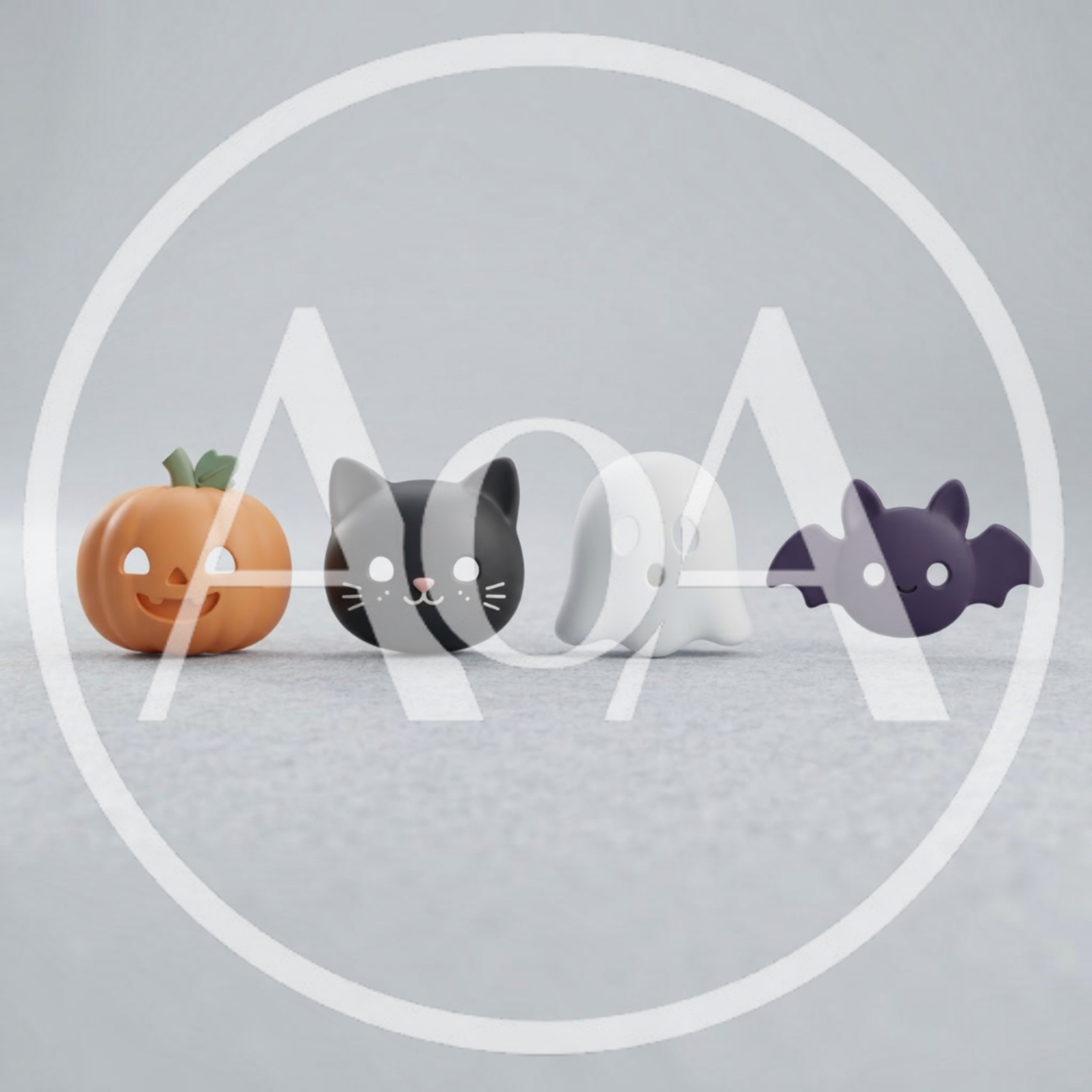 Cute Halloween Character Icons Set