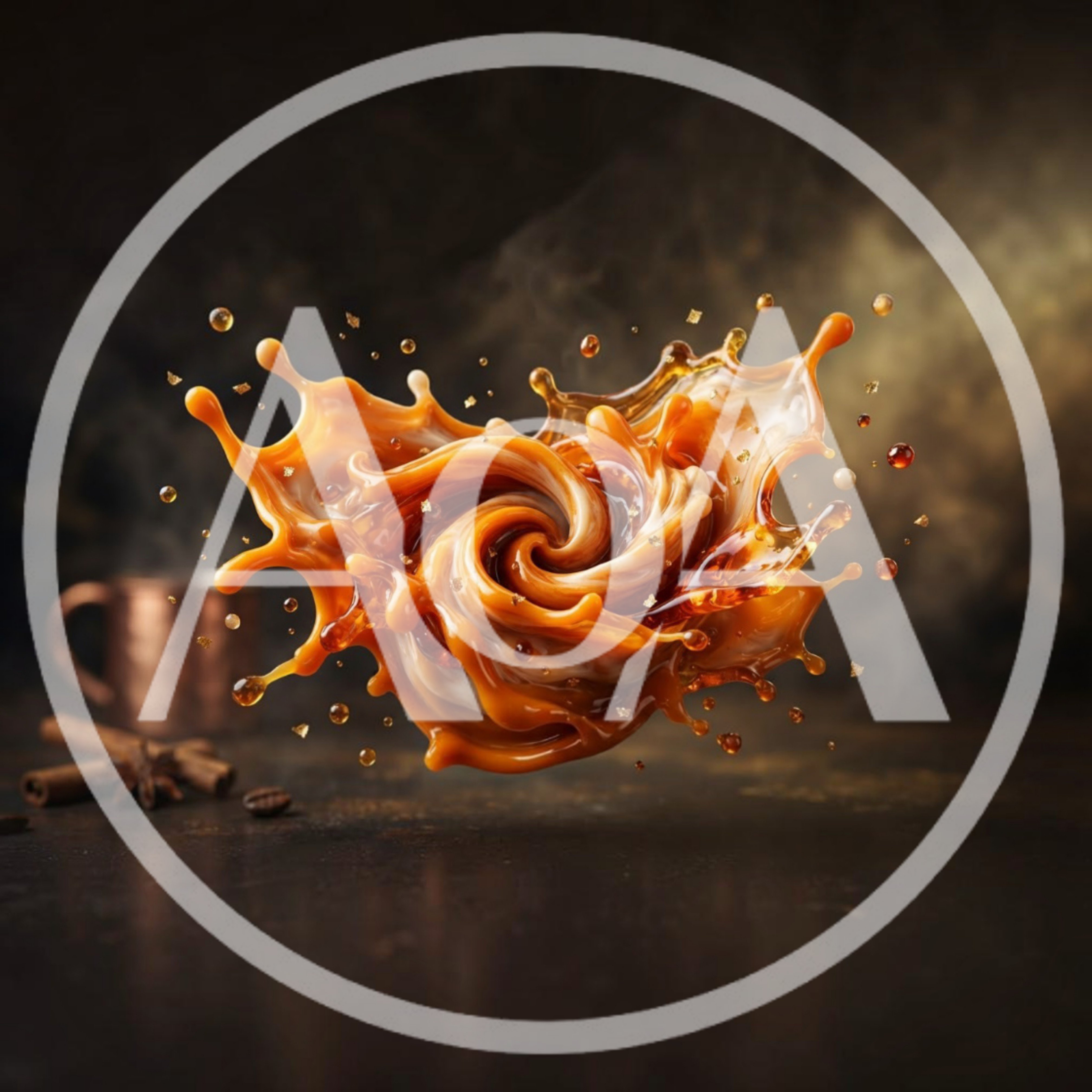 Dynamic Caramel And Coffee Swirl Splash
