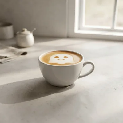 Latte Art With A Cute Ghost Design
