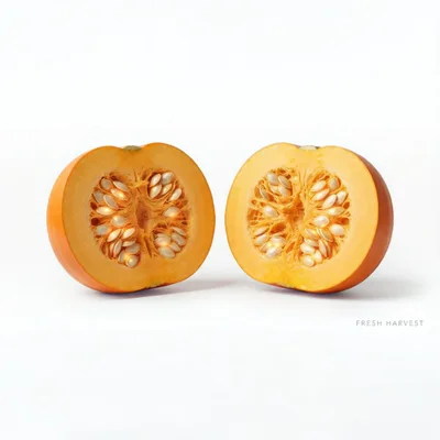 Two Halves Of A Fresh Orange Pumpkin