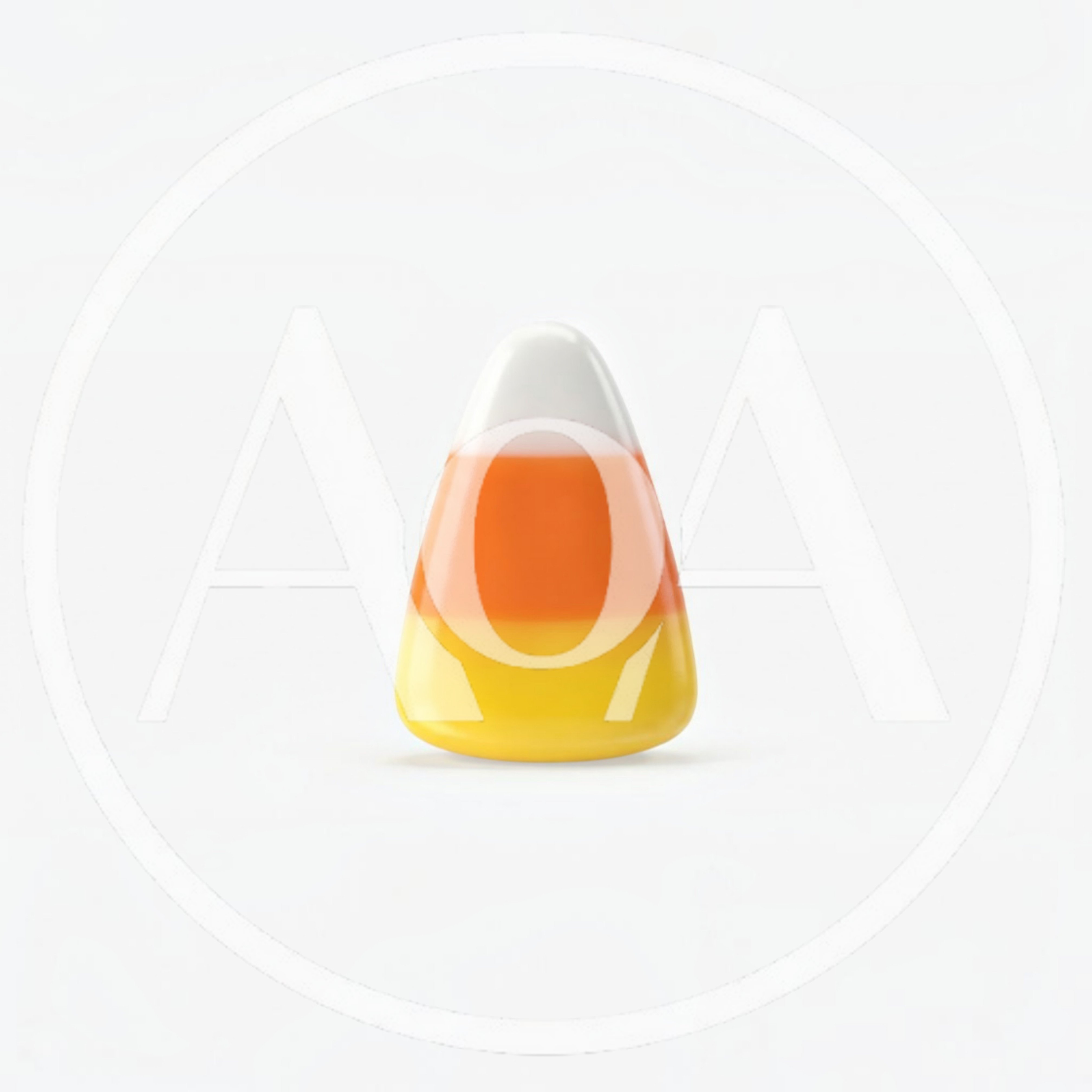 Single Candy Corn Piece Isolated On White Background