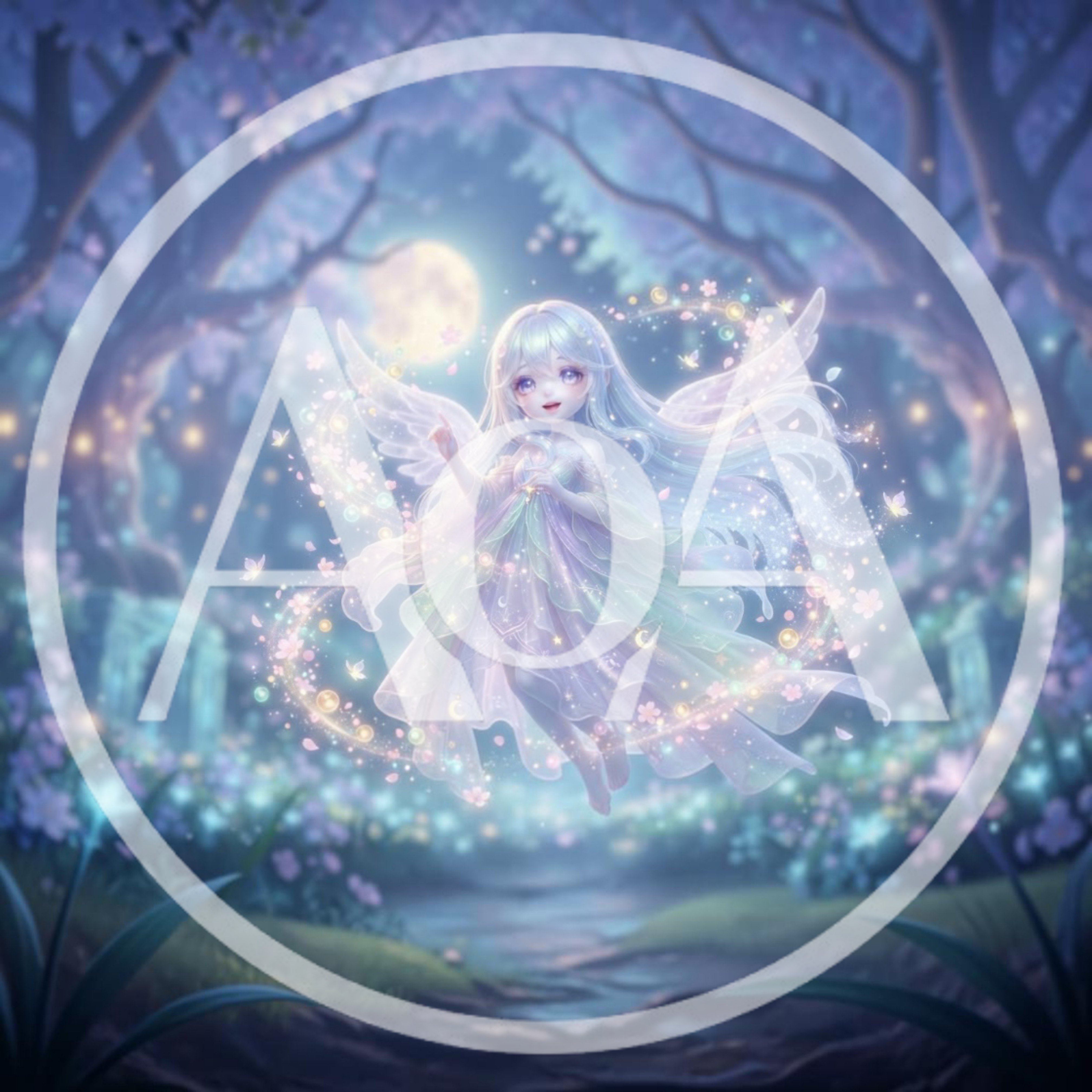 Chibi Fairy Floating In A Magical Enchanted Forest