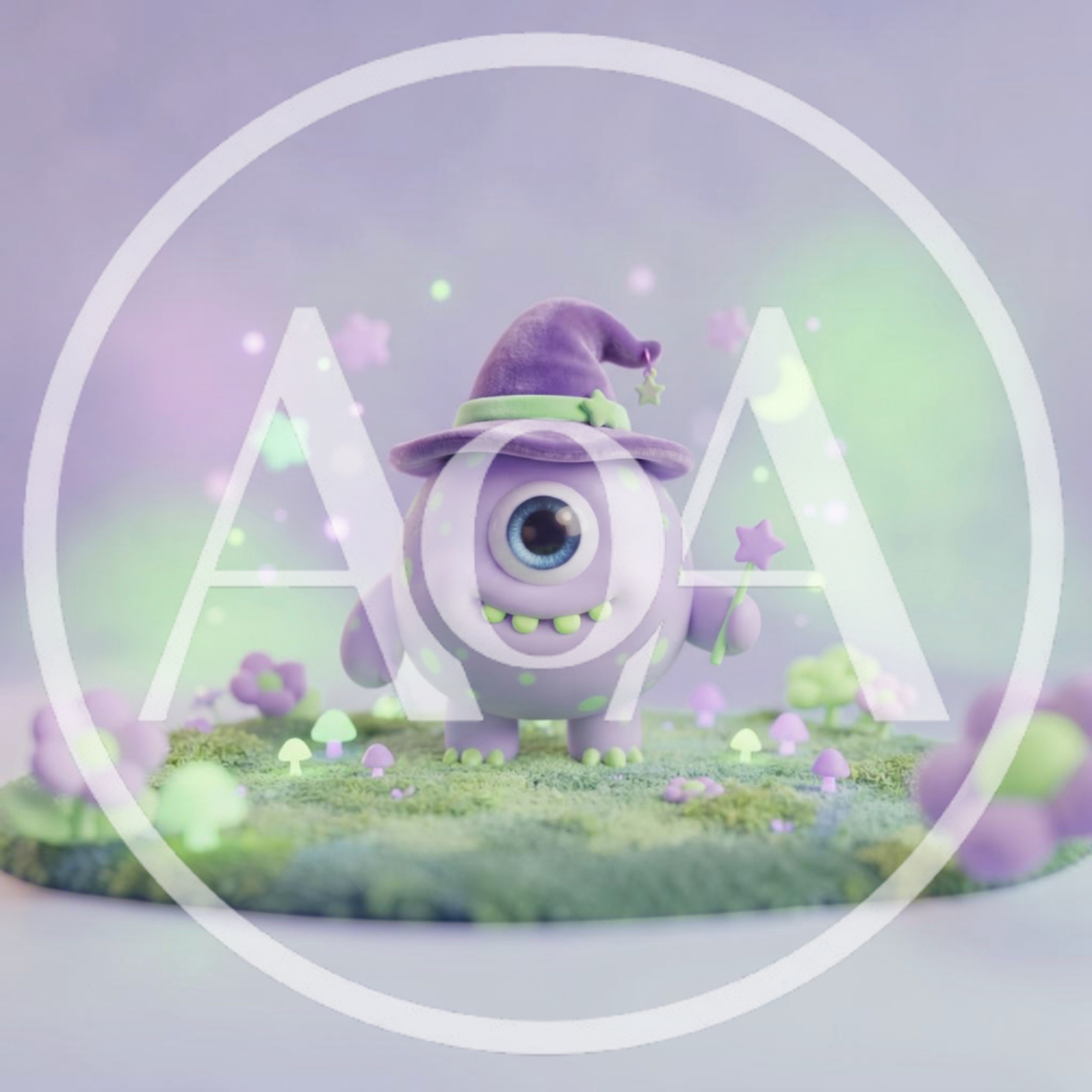 Cute One Eyed Monster Wizard With Magic Wand