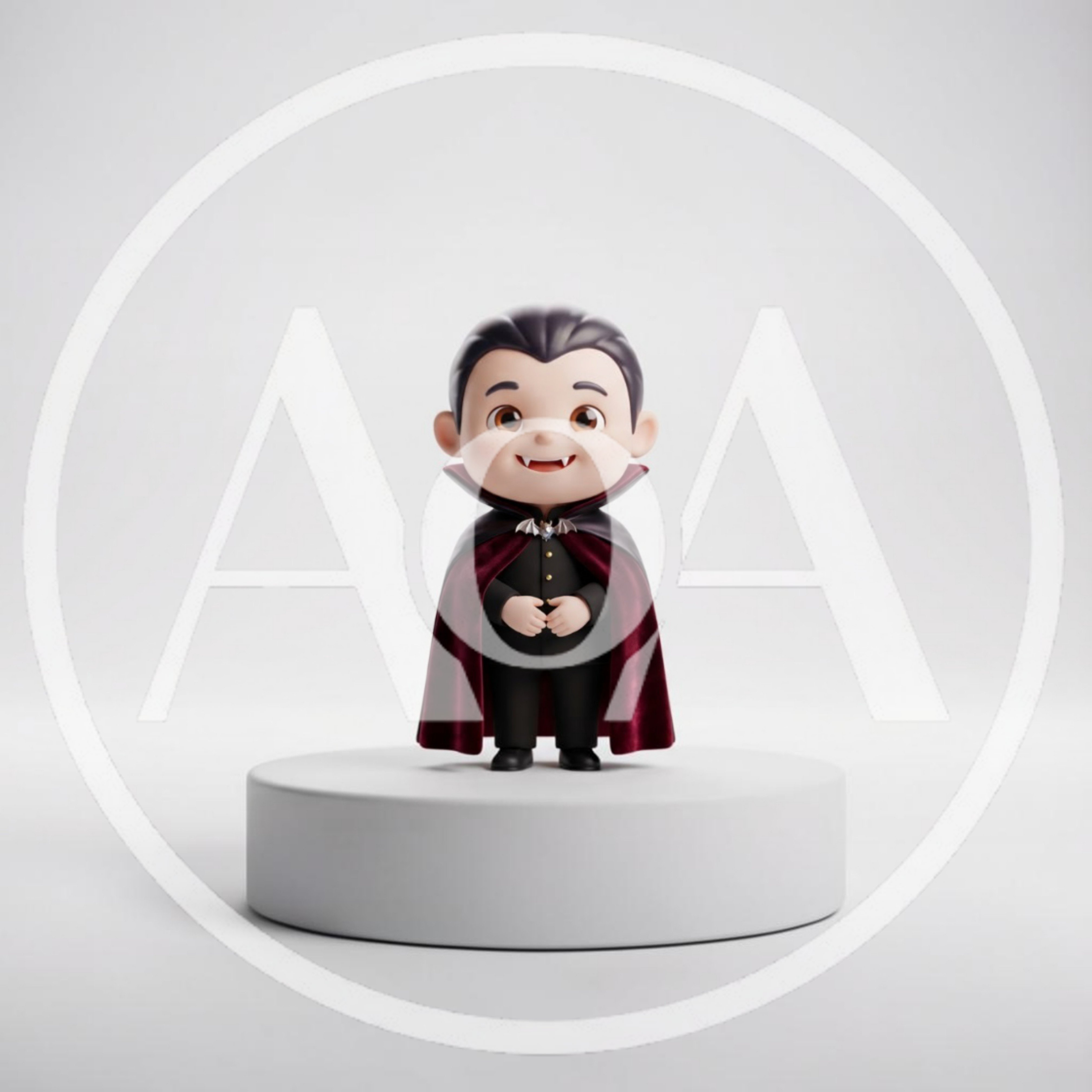 3D Rendered Cute Chibi Vampire Character